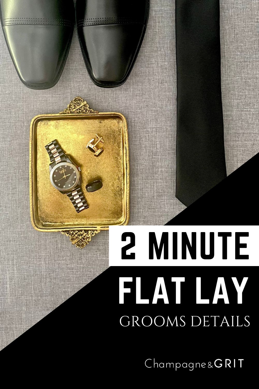 How to Style a Groom’s Flat Lay Detail (in 2 Minutes)