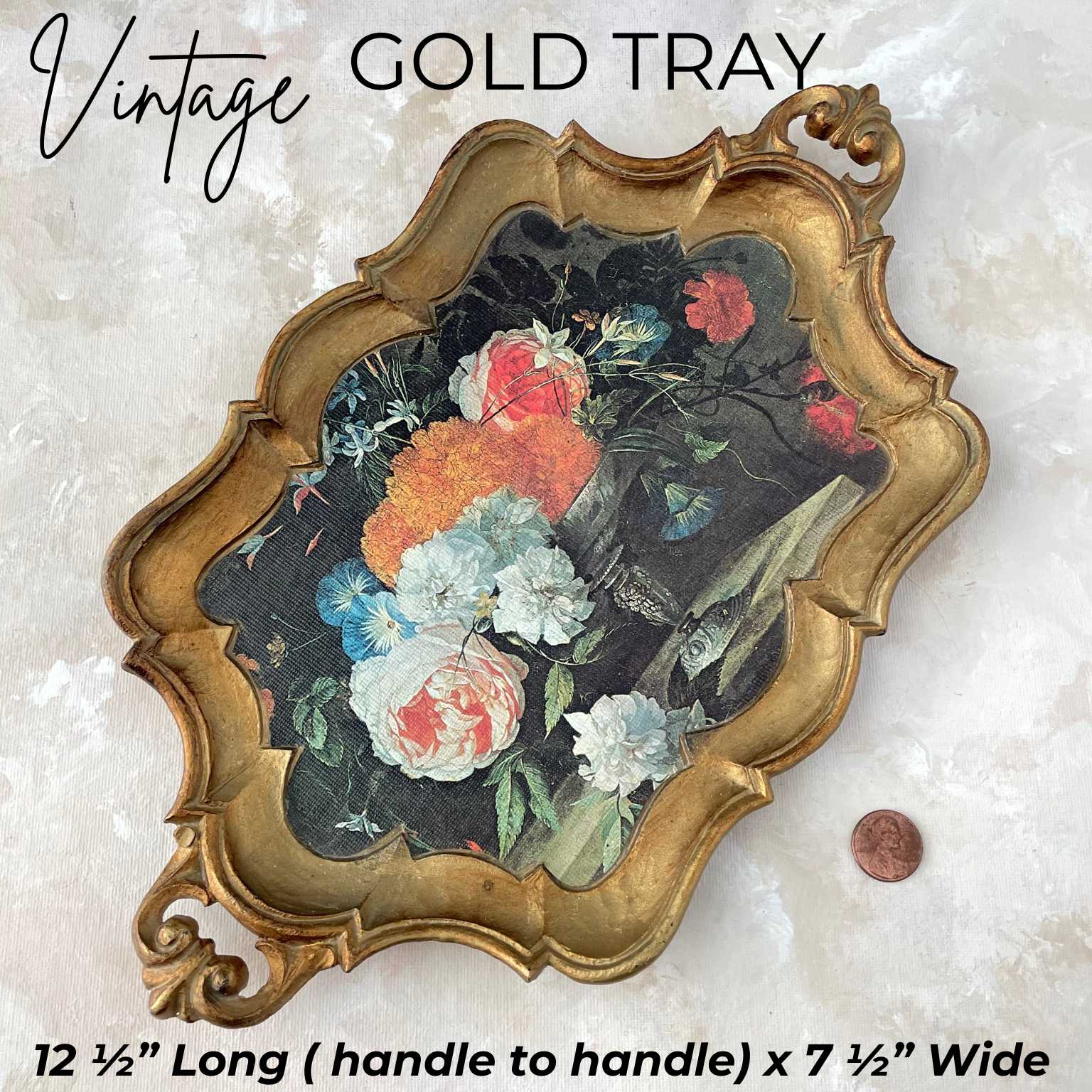 Gold floral Tray