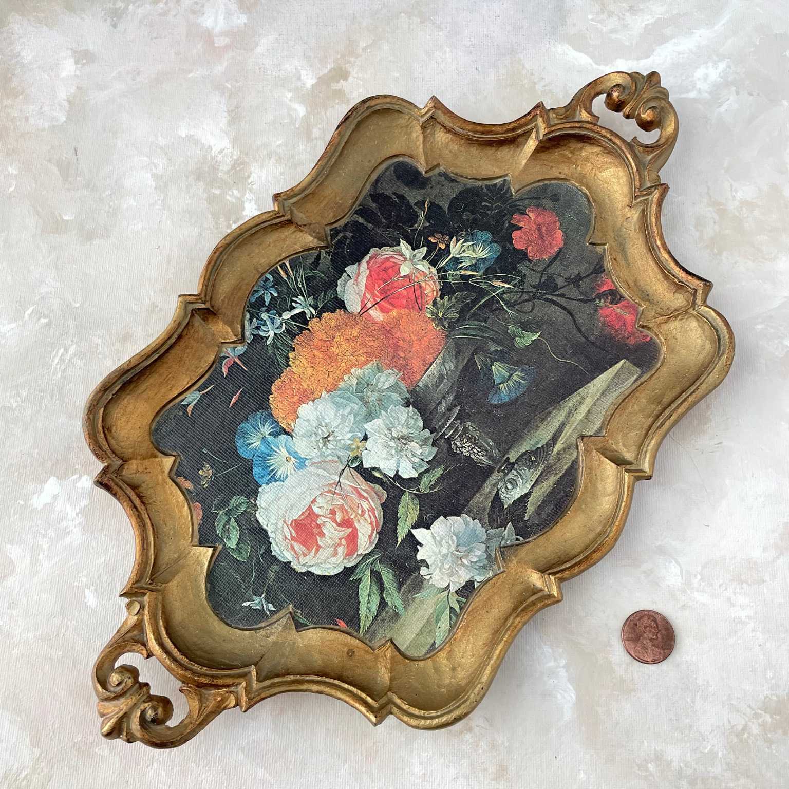 Gold floral Tray