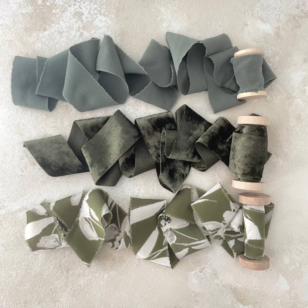 Olive Green Velvet Ribbon