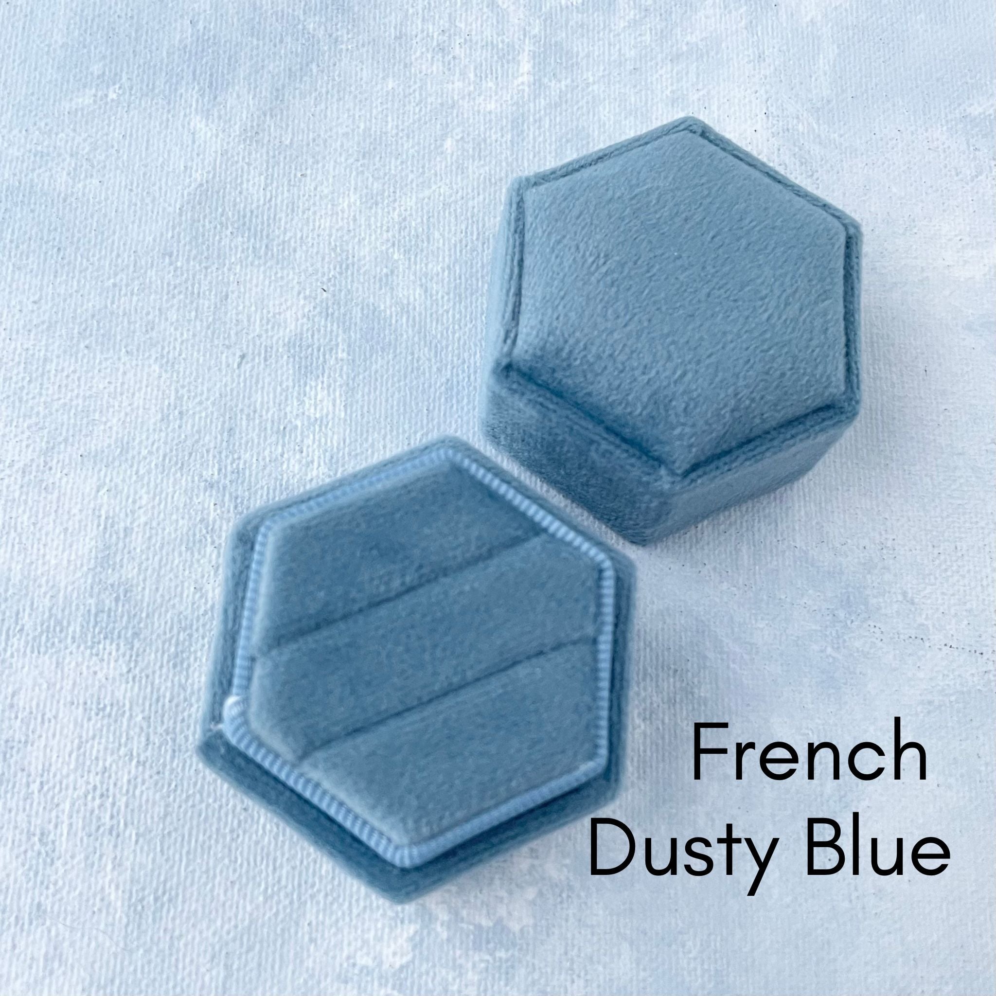 French Dusty Blue Ring Box