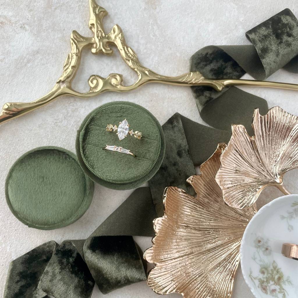 Olive Green Velvet Ribbon