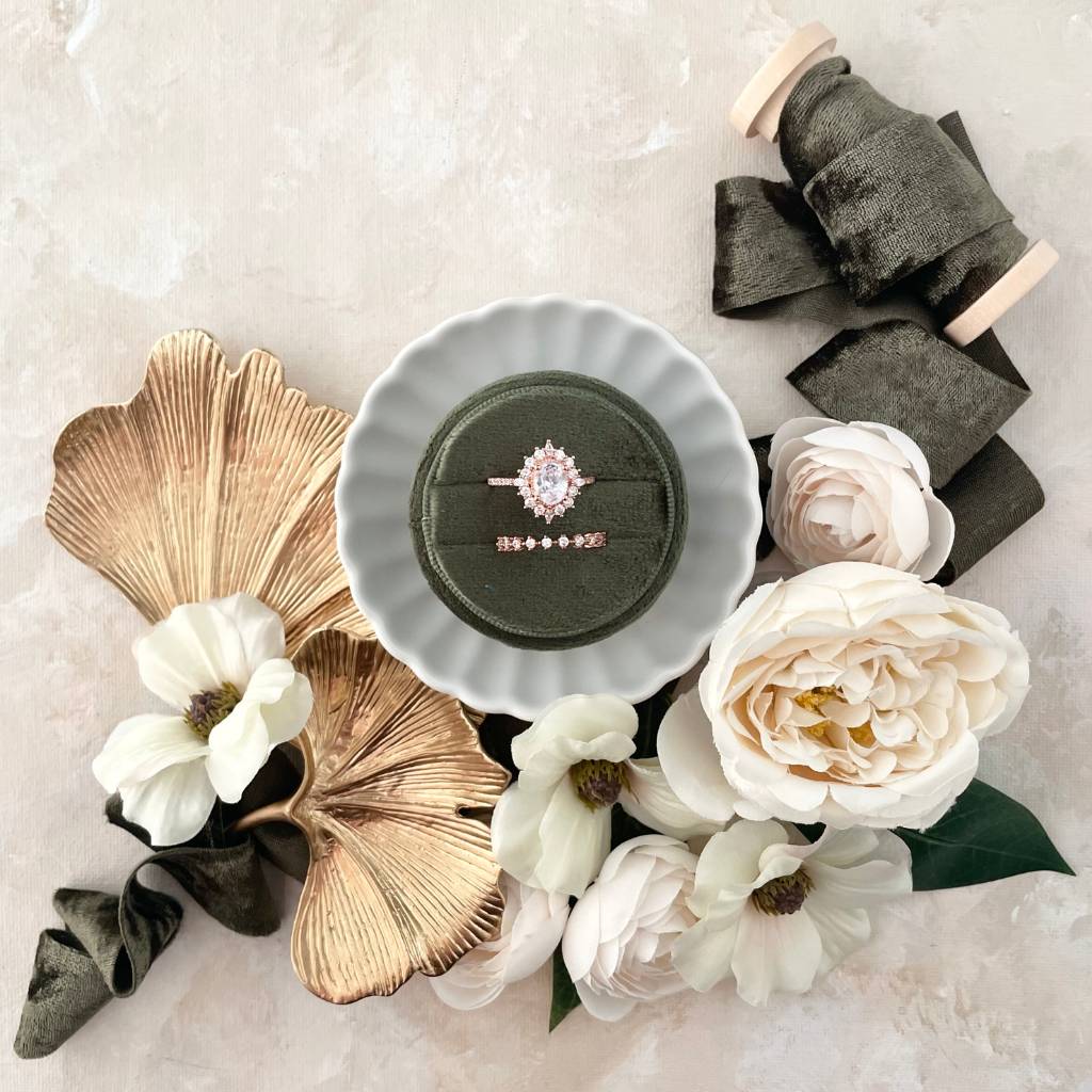 Olive Green Velvet Ribbon