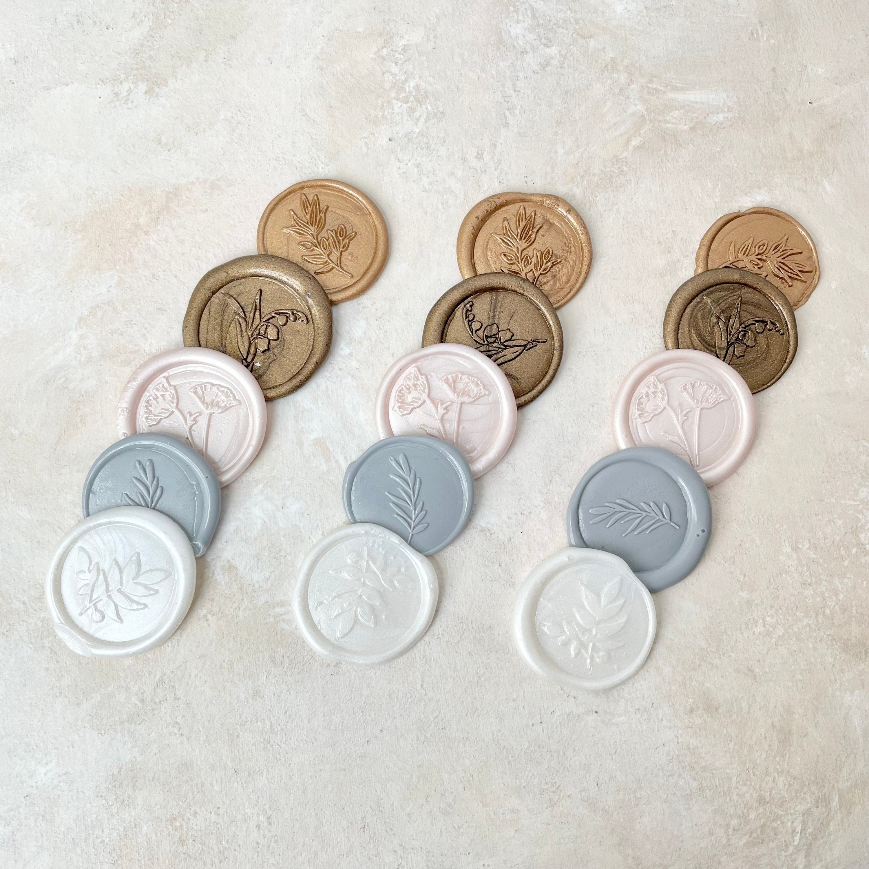 15 Classic Wax Seals, neutral color flat lay props from Champagne & GRIT