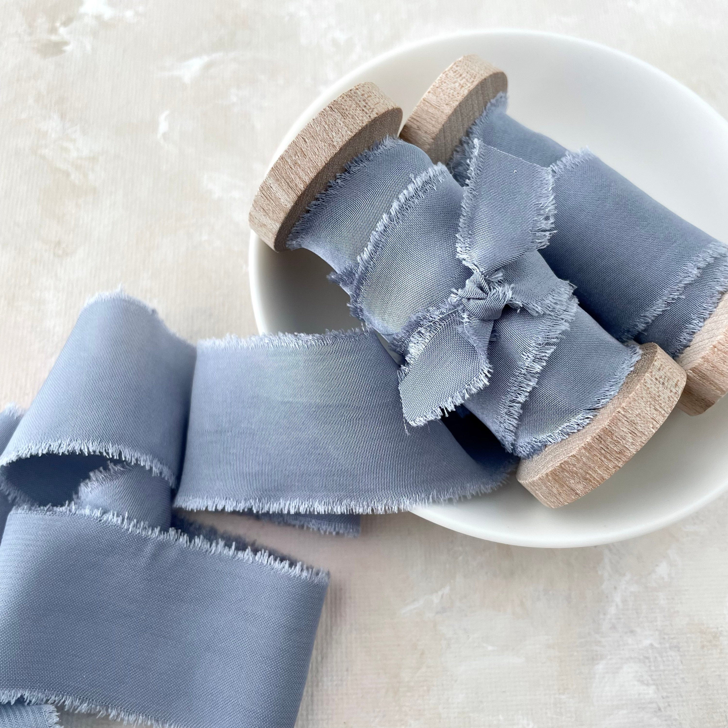 Dusty Blue Ribbon, styling ribbon flat lay props from Champagne & GRIT