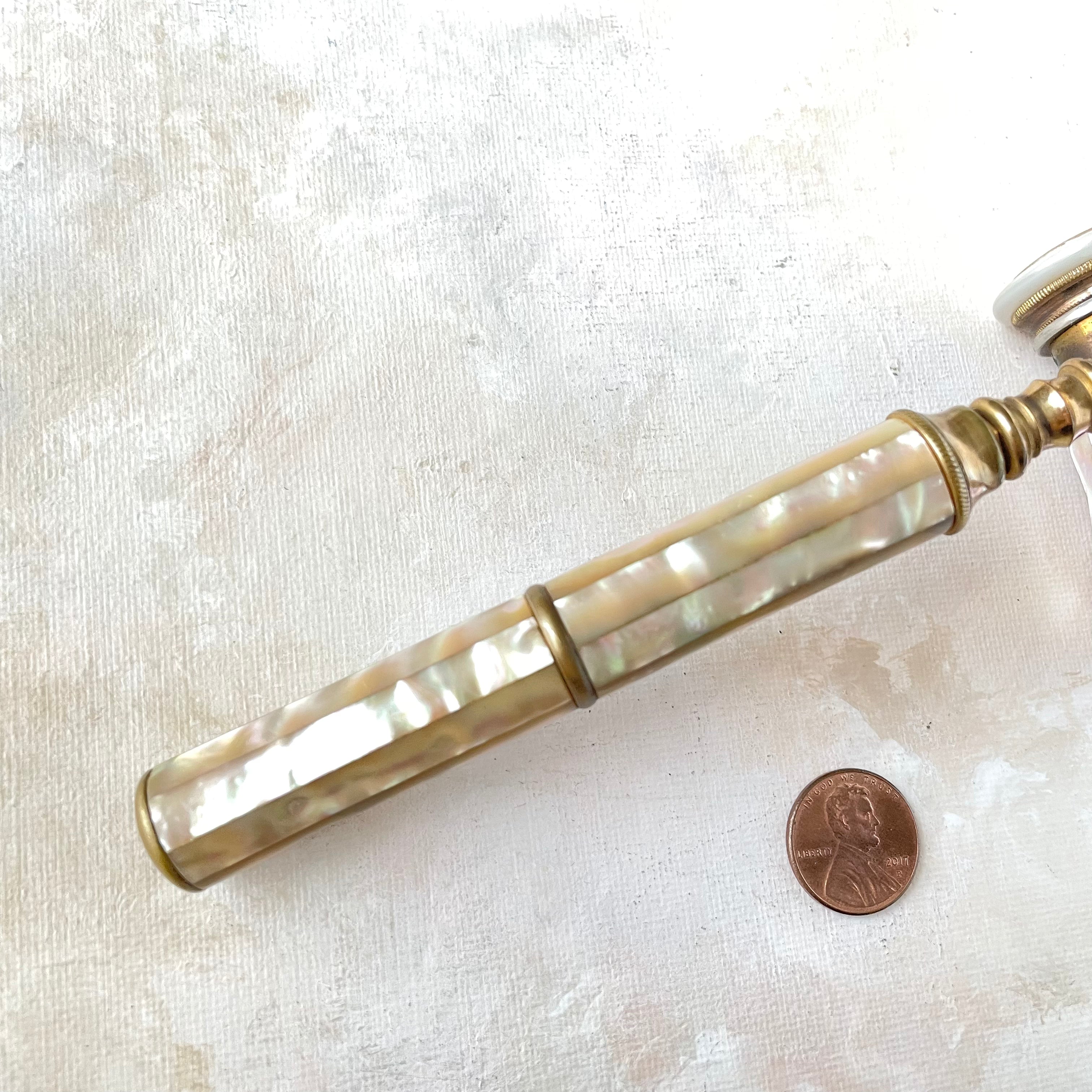 Gold Mother of Pearl Opera Glasses with Handle -  Opera Glasses