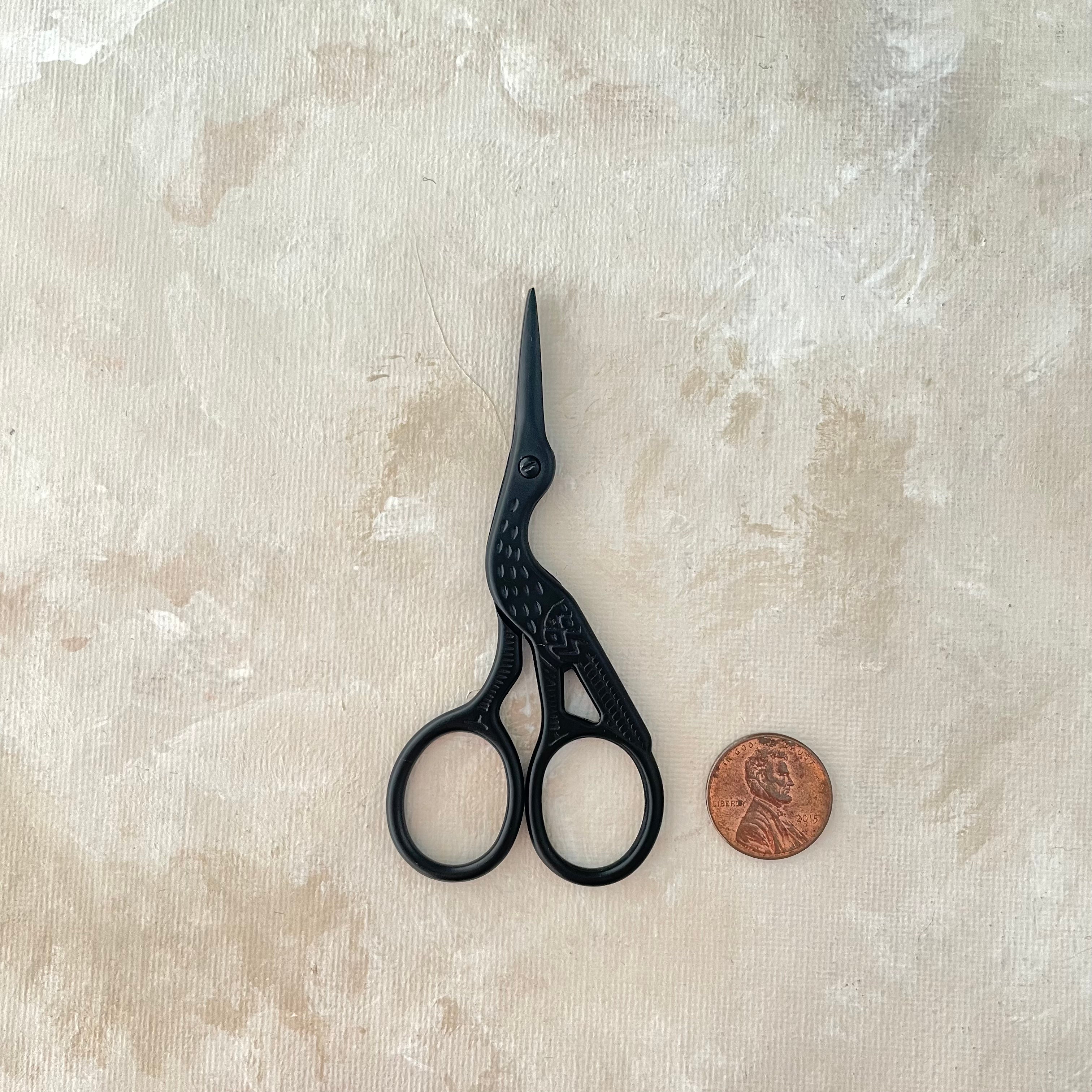 MATTE BLACK Crane Scissors: 3 ½” long x 1 5/8” at widest point -  Wedding Flat lay props from Champagne & GRIT