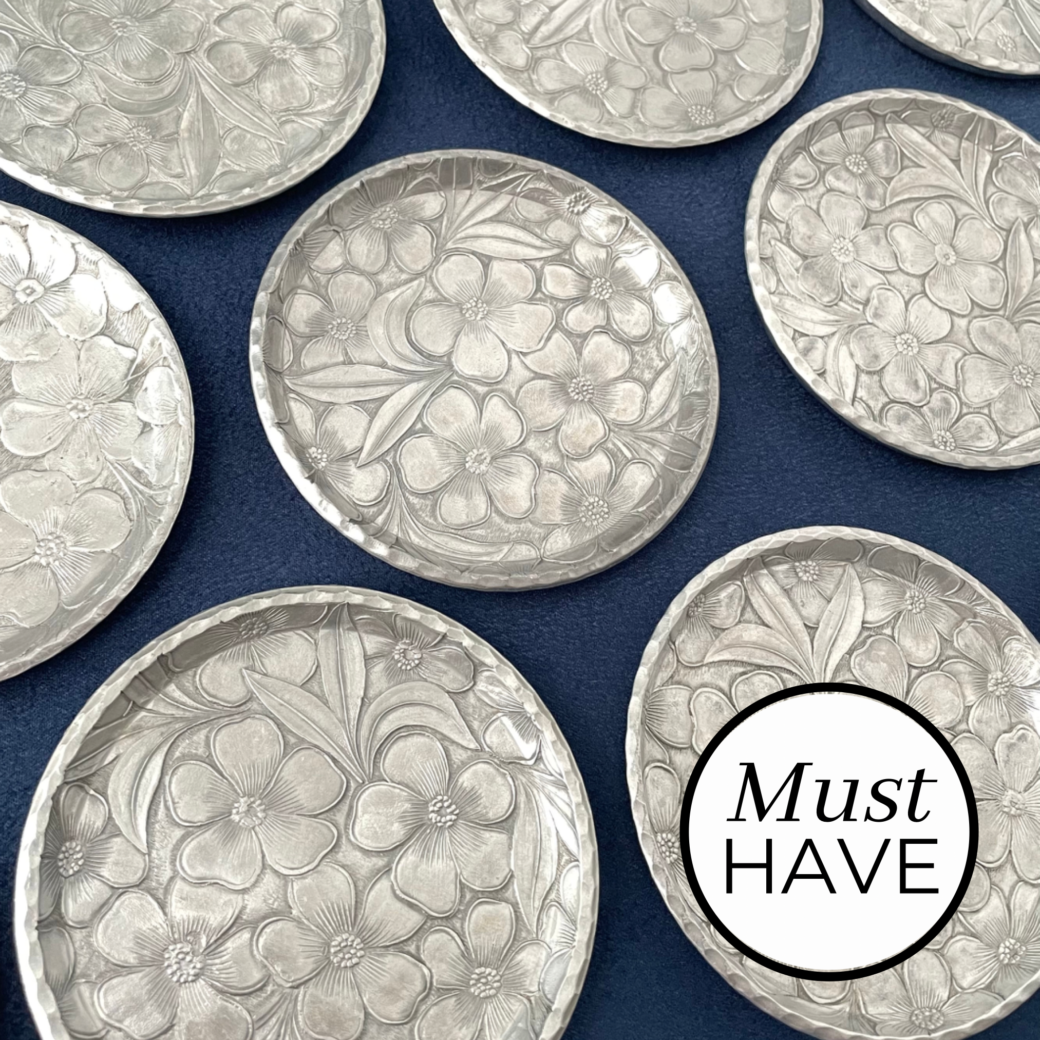 Variety of Vintage Silver Dishes for Rings - Must have Wedding Flat lay props from Champagne & GRIT