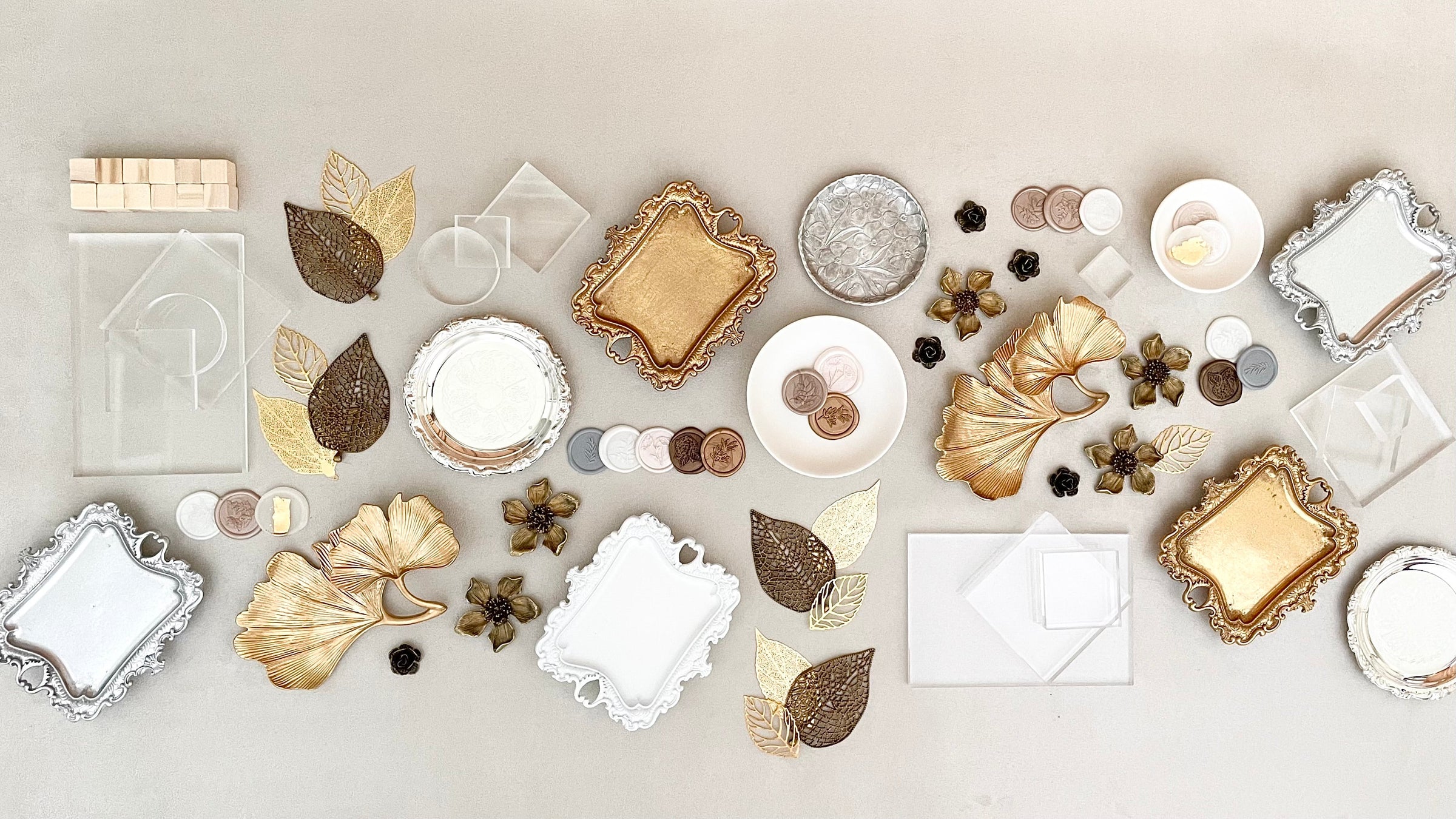 Gold and Ivory Flat Lay Props from Champagne & GRIT for wedding Photographers