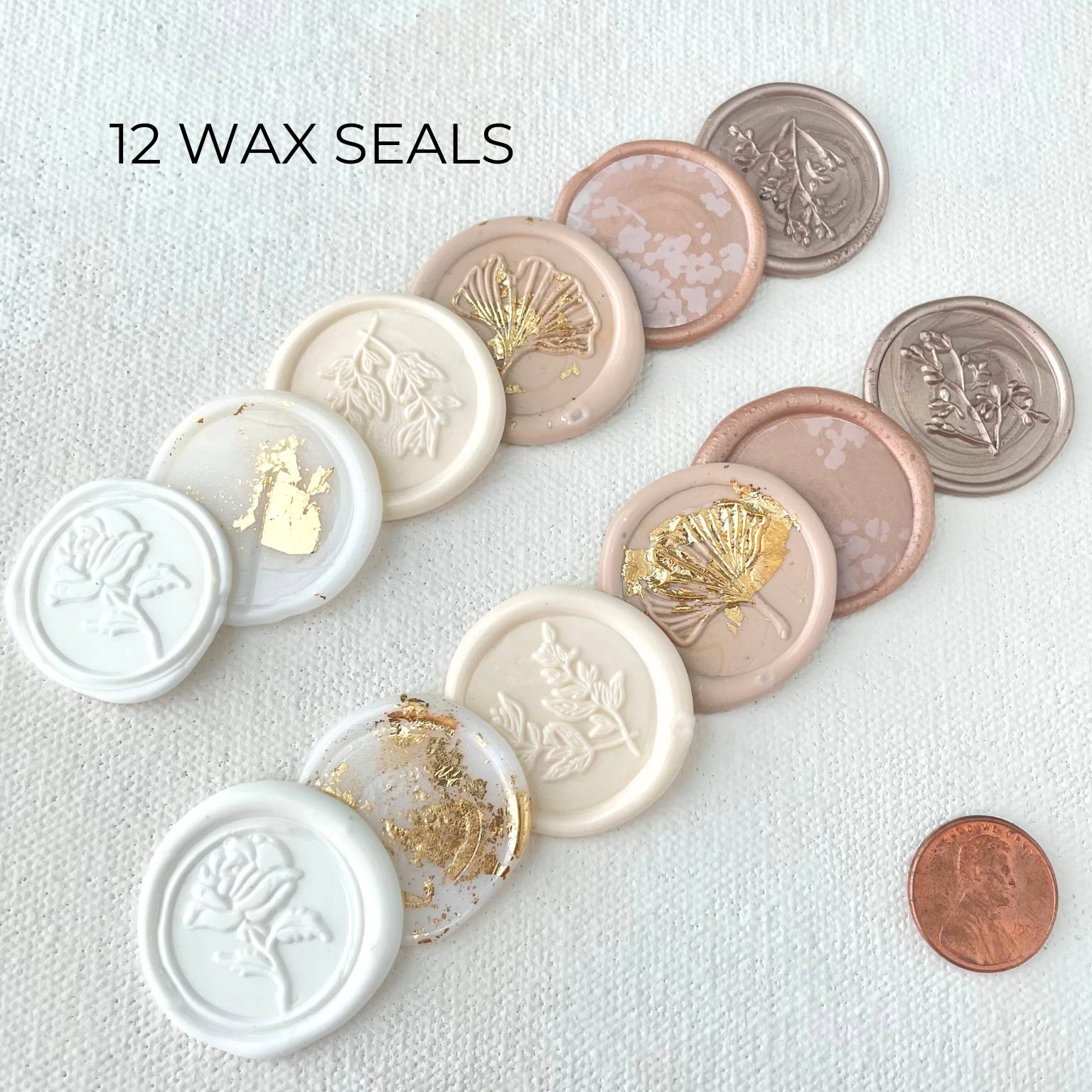 Champagne & Gold Wax Seals Flat Lay Prop Kit