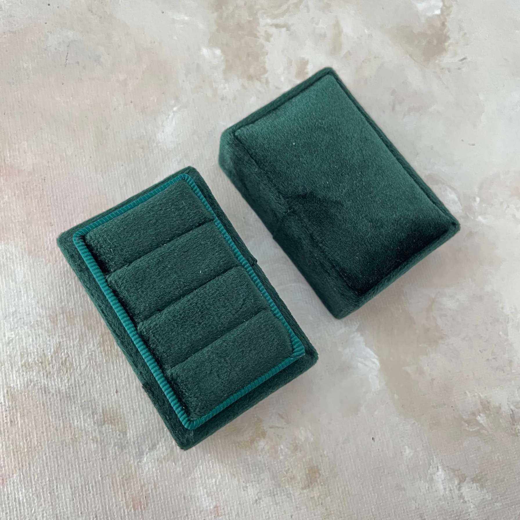 3 Slot Forest Green Ring Box