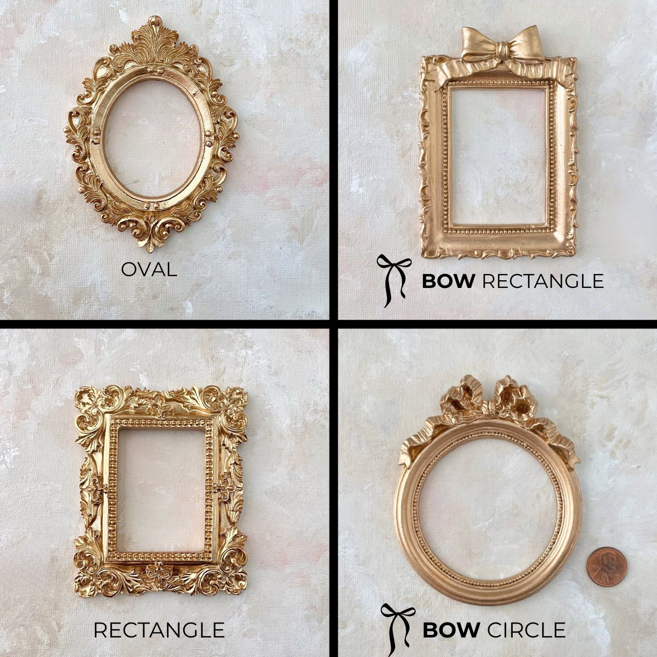 Mini  Gold Frames ~ Vintage Replicas