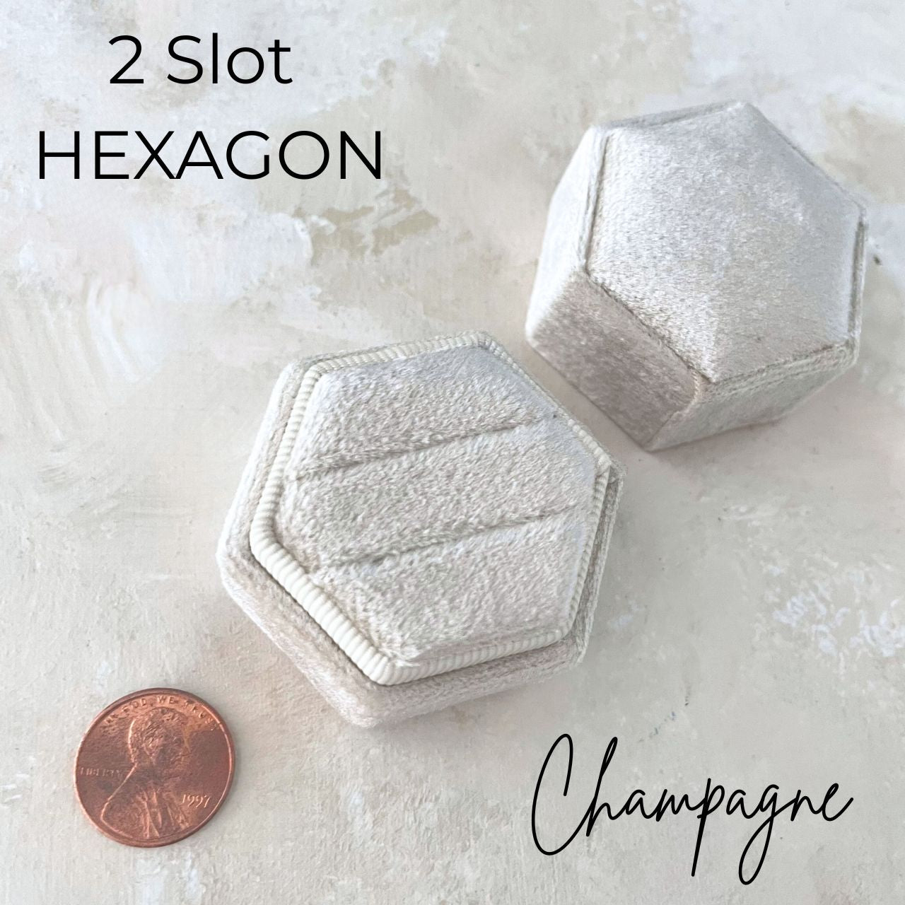 DEAL - hexagon Champagne Ring Box