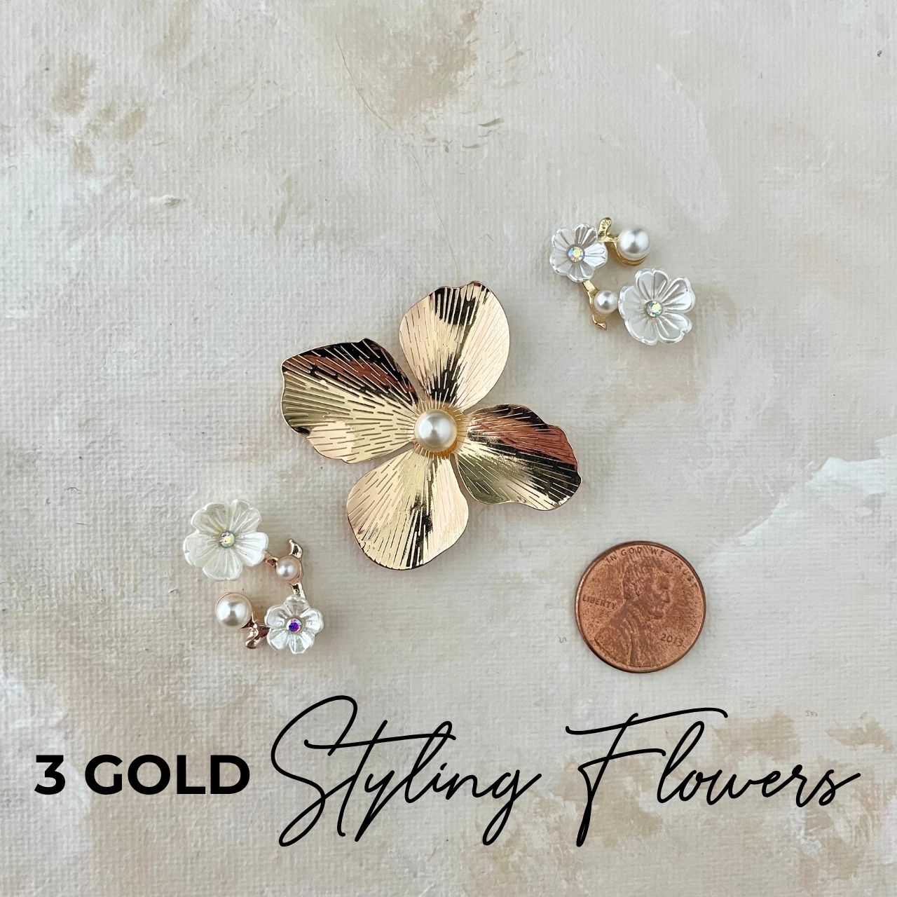 DEAL - Gold Flowers for Flat Lays
