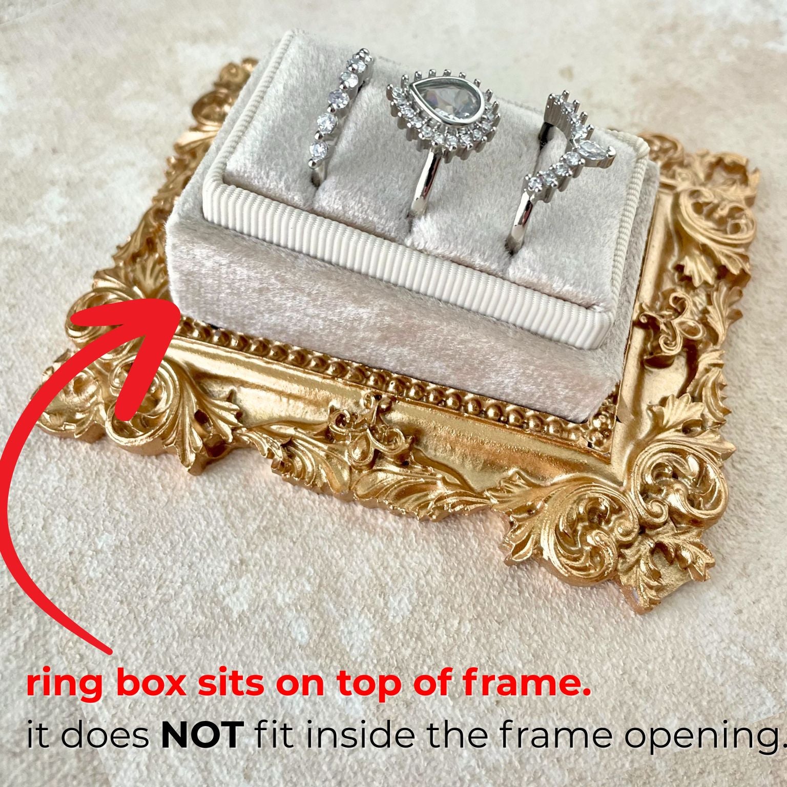Ring Box 3 Slot Champagne