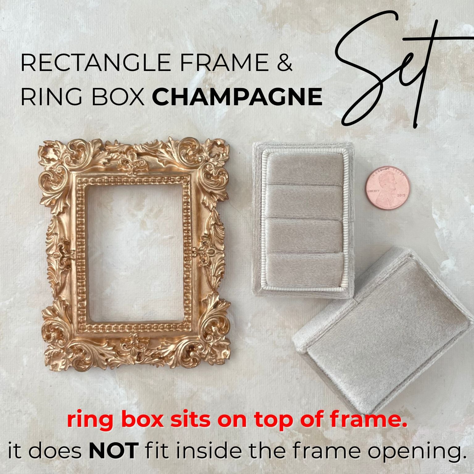 Ring Box 3 Slot Champagne