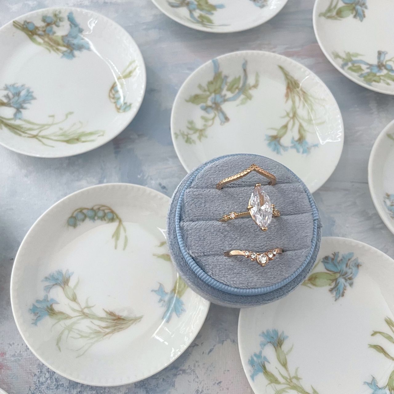 Dusty Blue Vintage Dishes