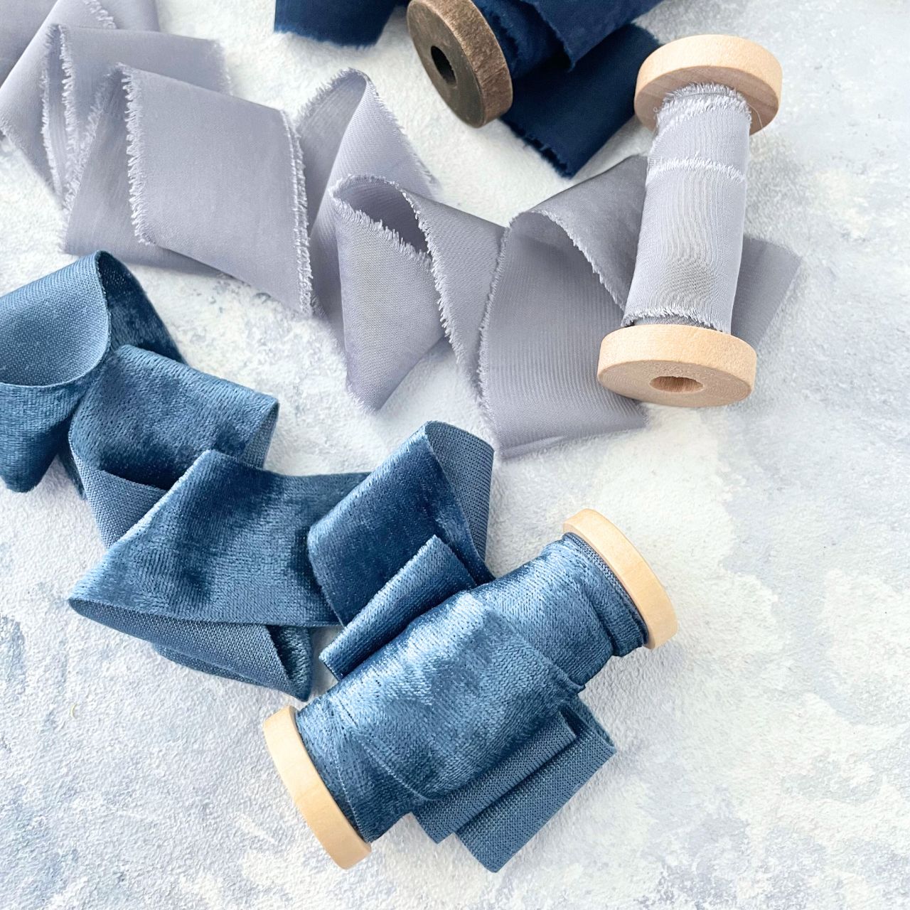 Shades of Blue Flat Lay Styling Ribbon