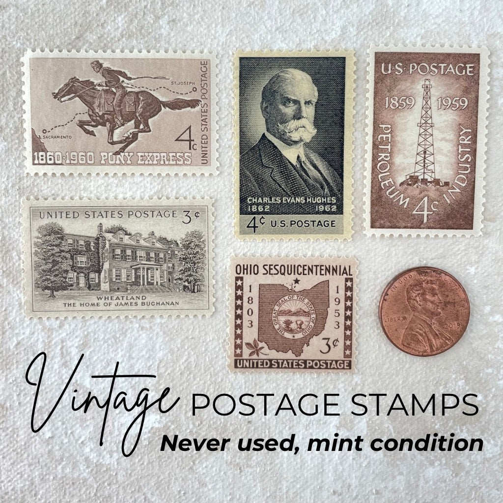 Vintage Postage Stamps neutral