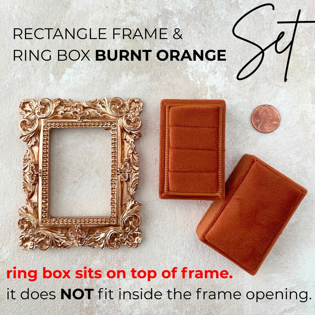Burnt Orange Wedding Ring Box Triple