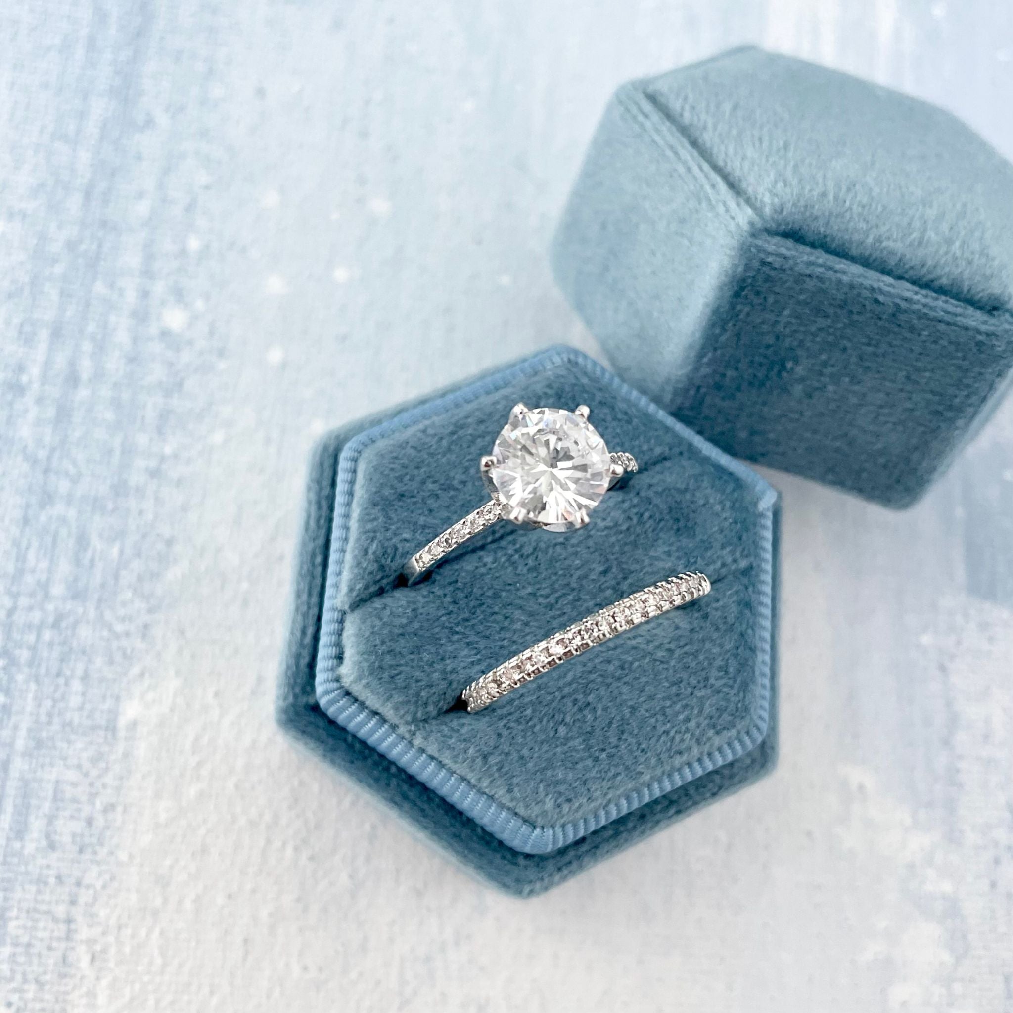 Dusty Blue & Sage Ring Box Set of 3