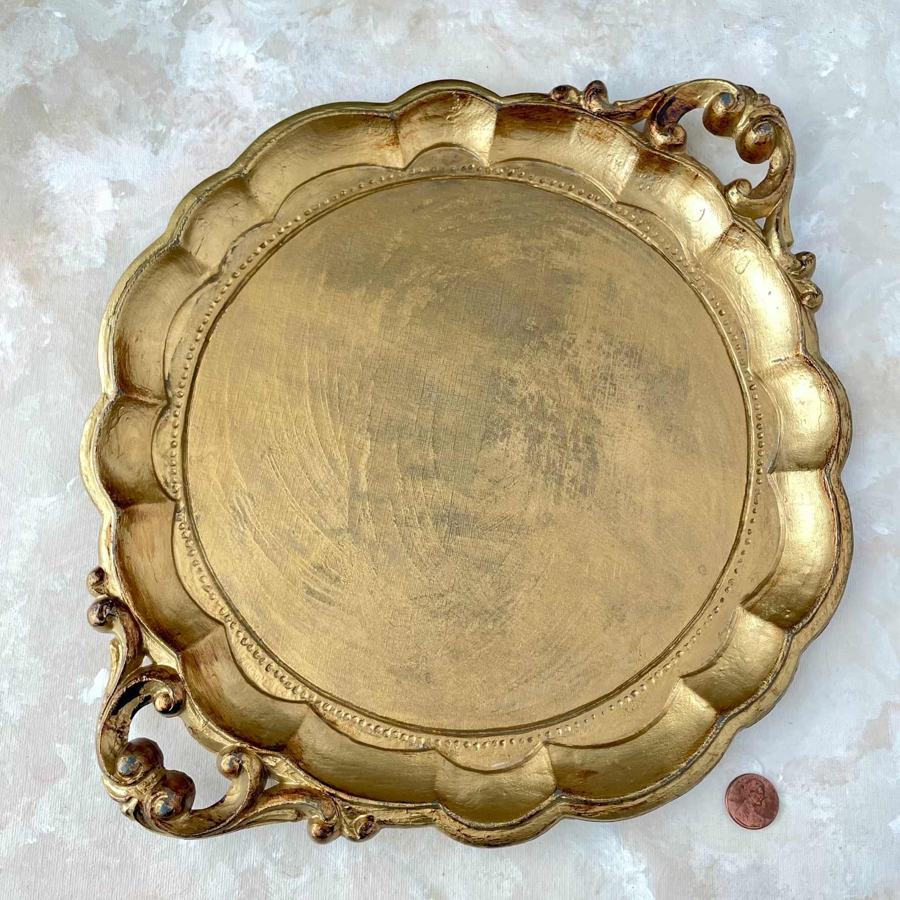 Gold Italian Florentine Vintage Tray
