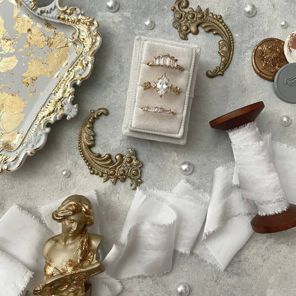 White & Gold Flat Lay Props ~🎄HOLIDAY DEAL 🎄