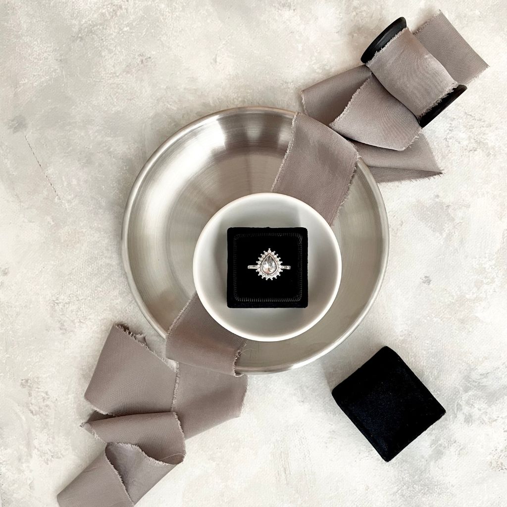 Gray Silk Flat Lay Ribbon