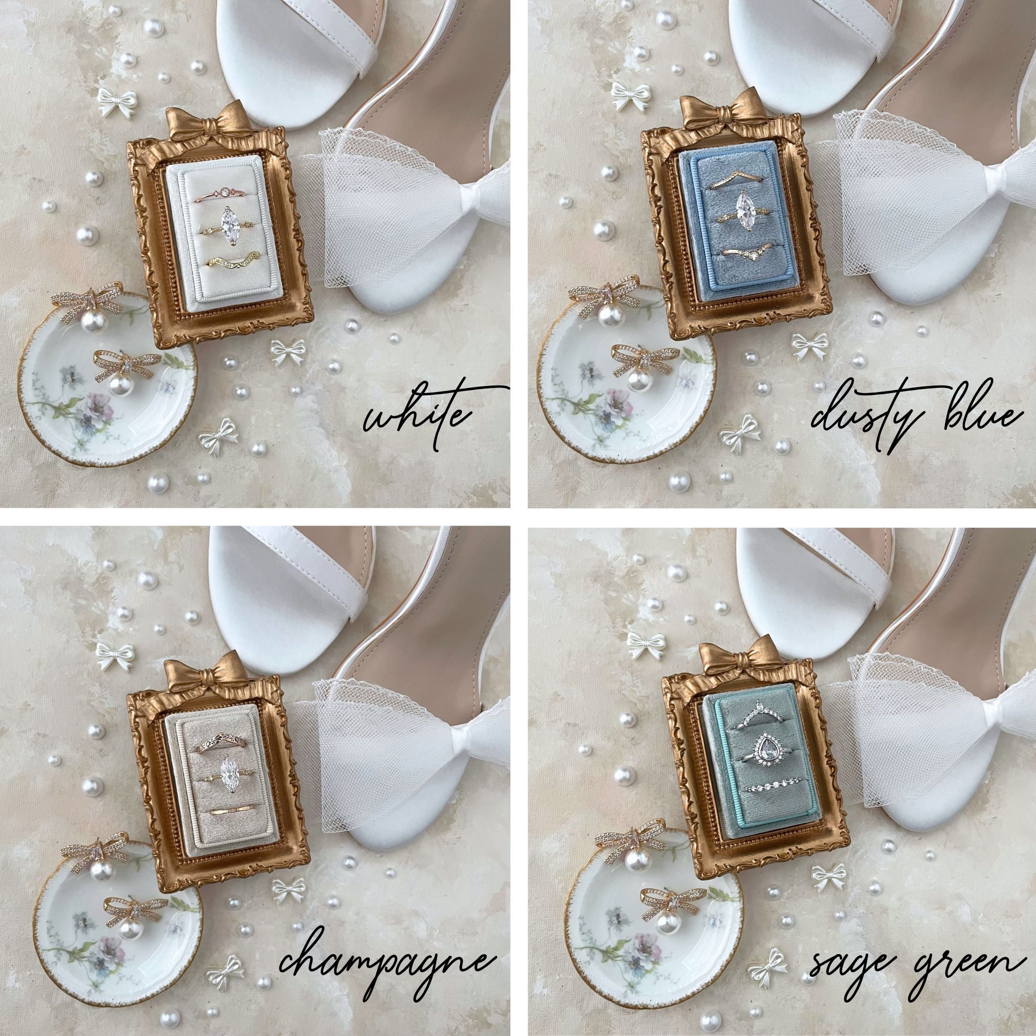 DEAL ~ Rectangle BOW Mini Gold Frames