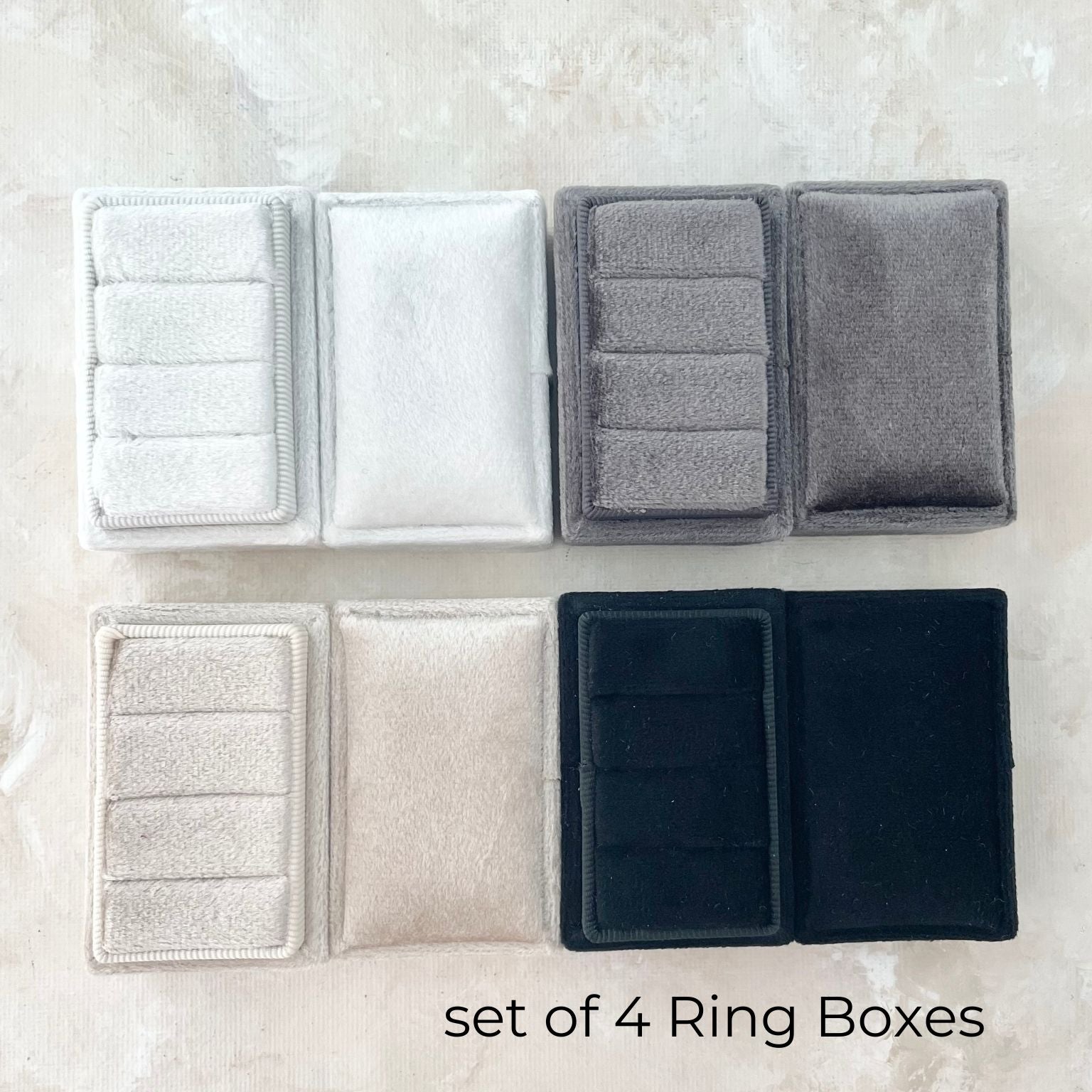 Modern 3 Slot Ring Box Flat Lay Styling Kit