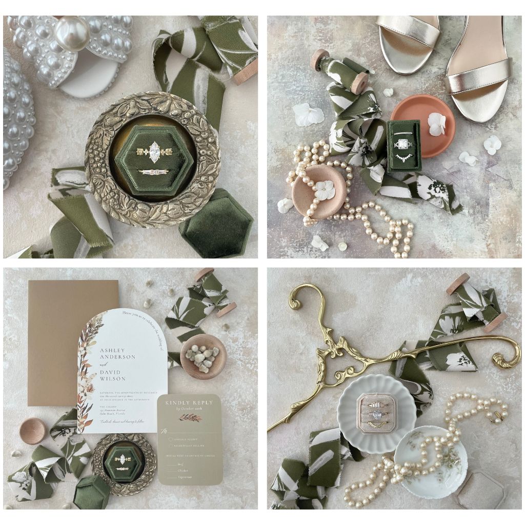 Ribbon Flat Lay Styling Kit for Boho Rustic Fall Wedding