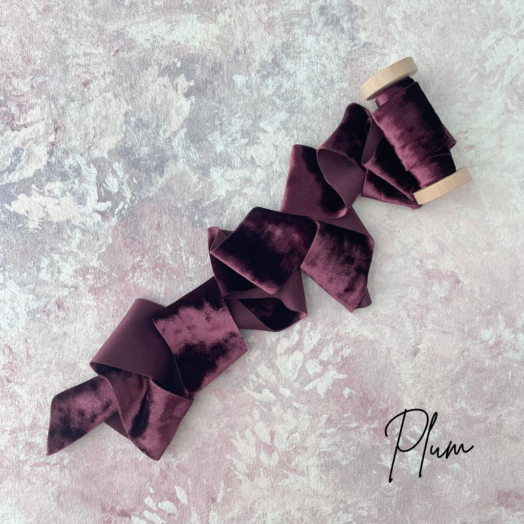 PlumPurpleVelvetRibbonforWeddi