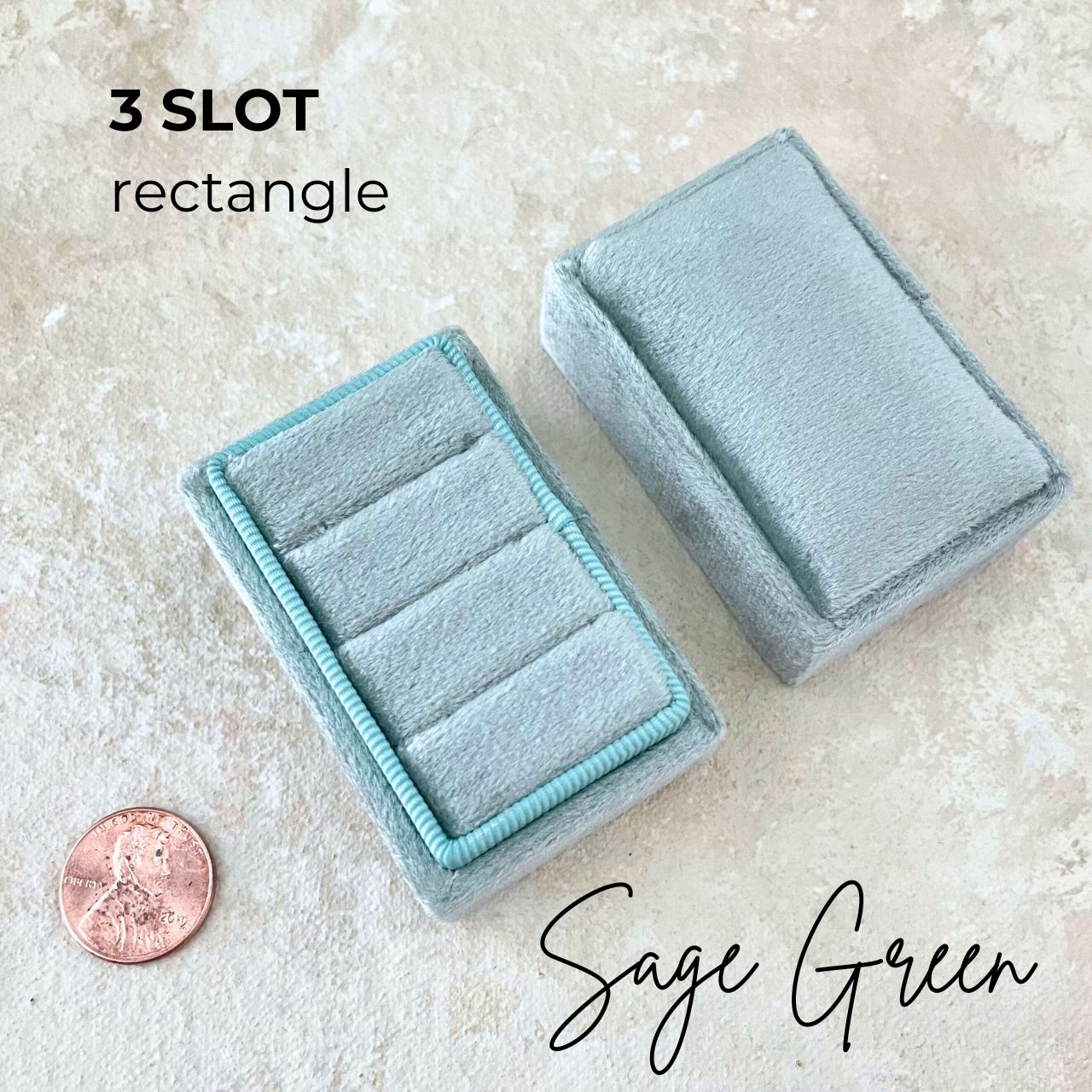 Sage Green Triple Ring Box