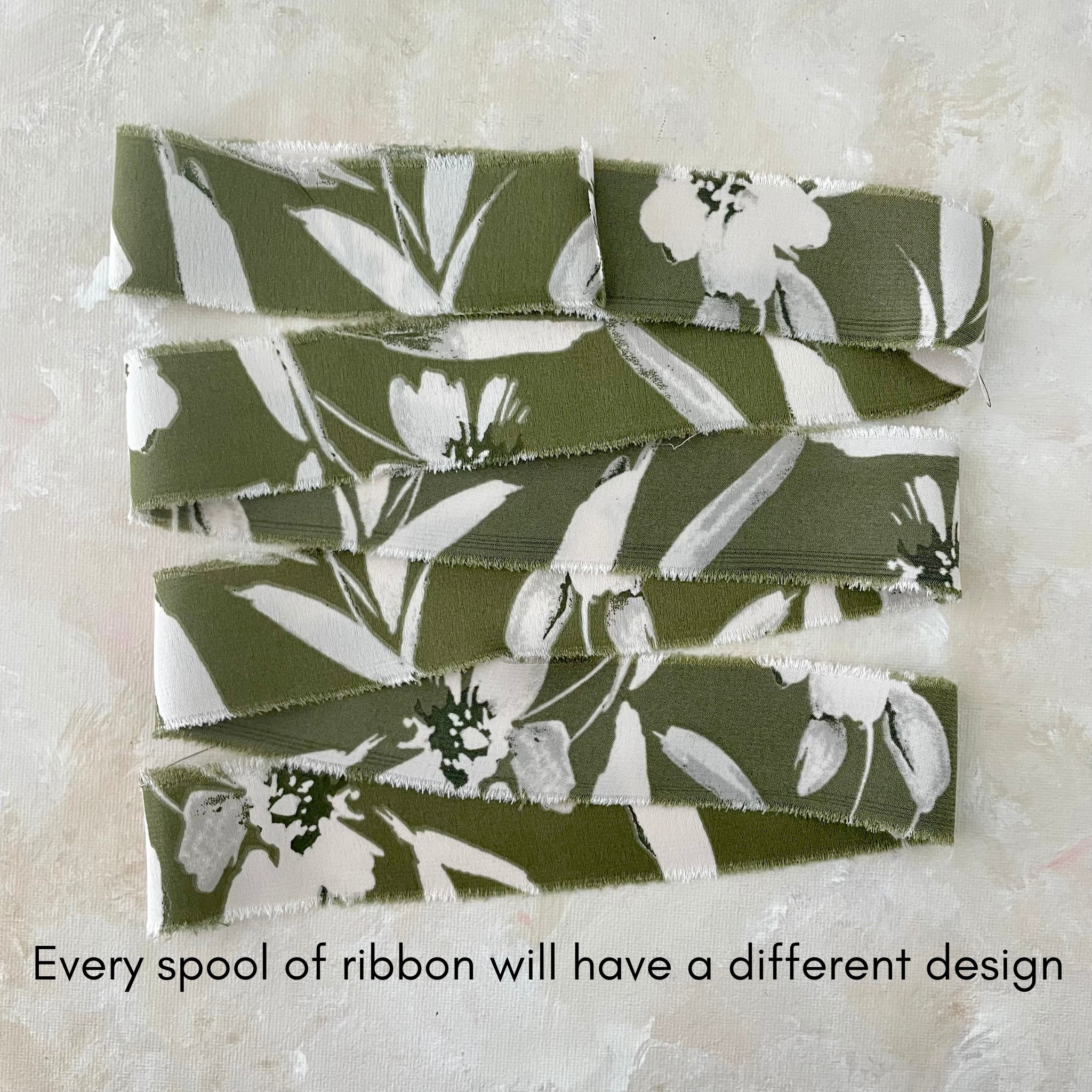 Olive Floral Ribbon