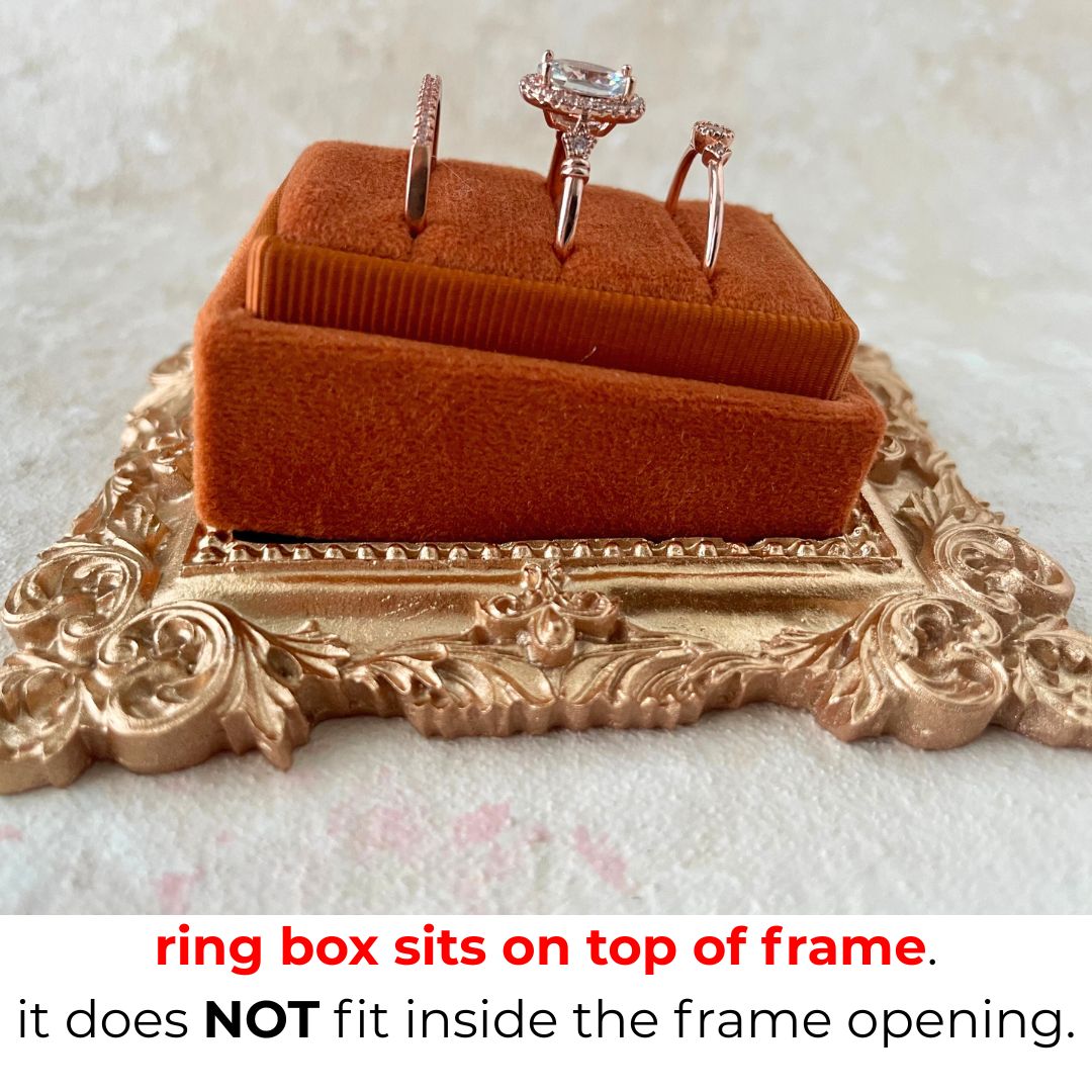Burnt Orange Wedding Ring Box Triple