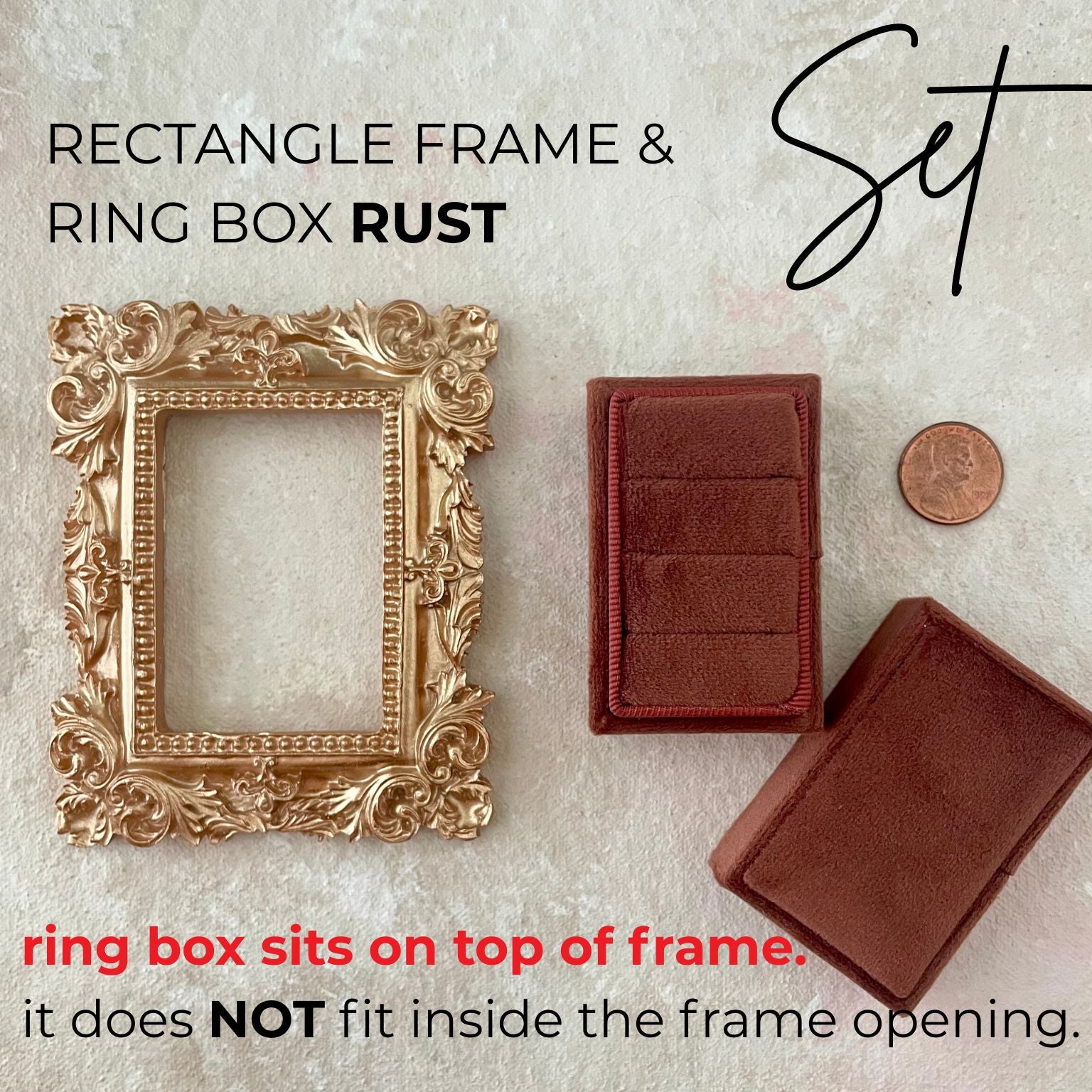 3 slot ring box - Rust