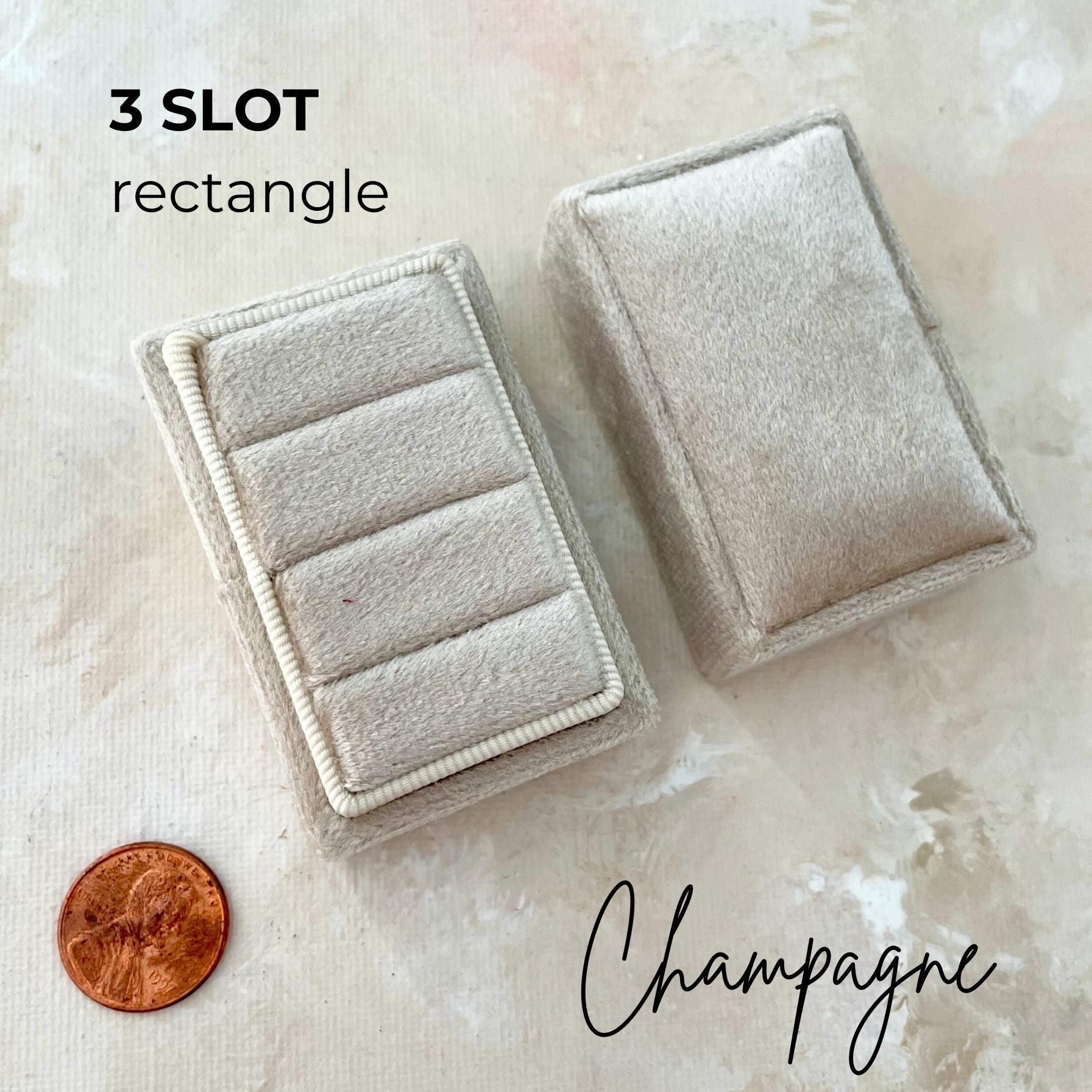 Ring Box 3 Slot Champagne