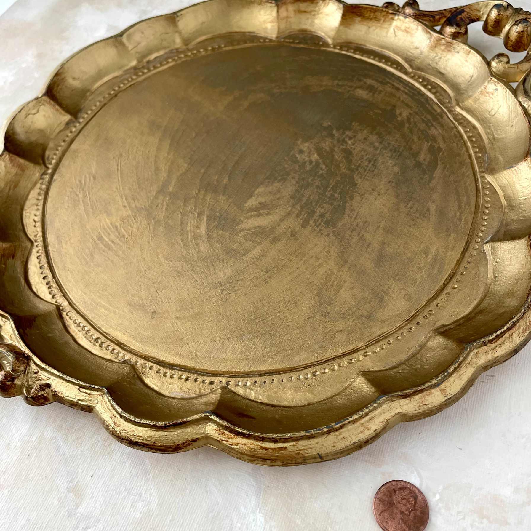 Gold Italian Florentine Vintage Tray