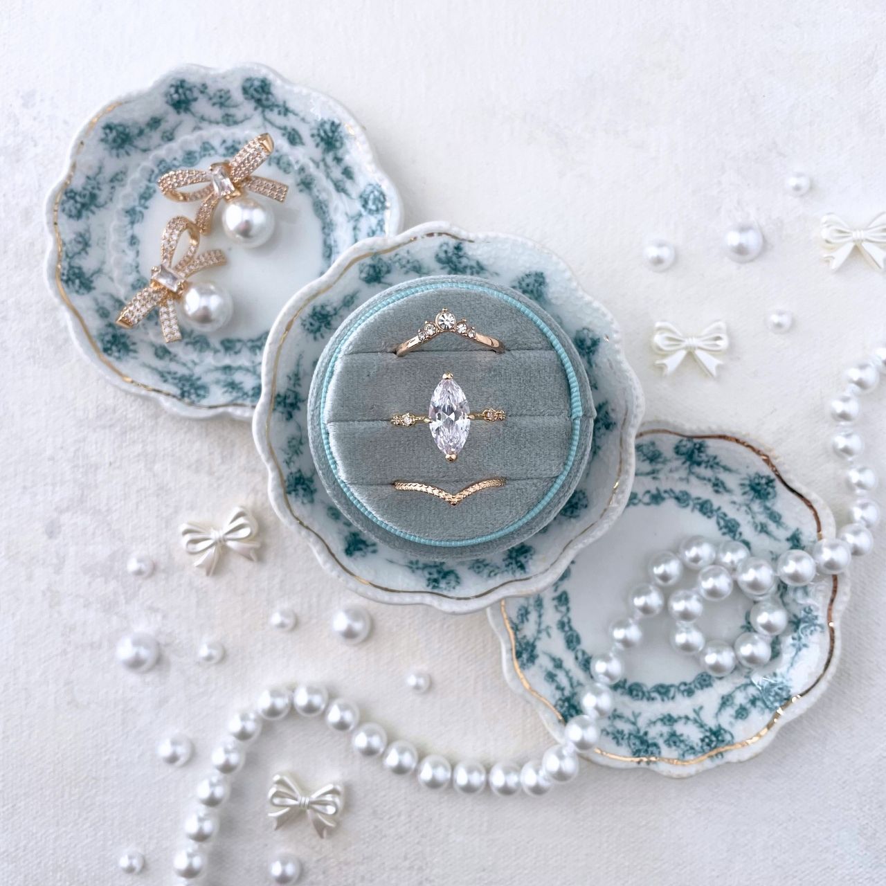 DEAL - Vintage Dish Blue with touches of Gold