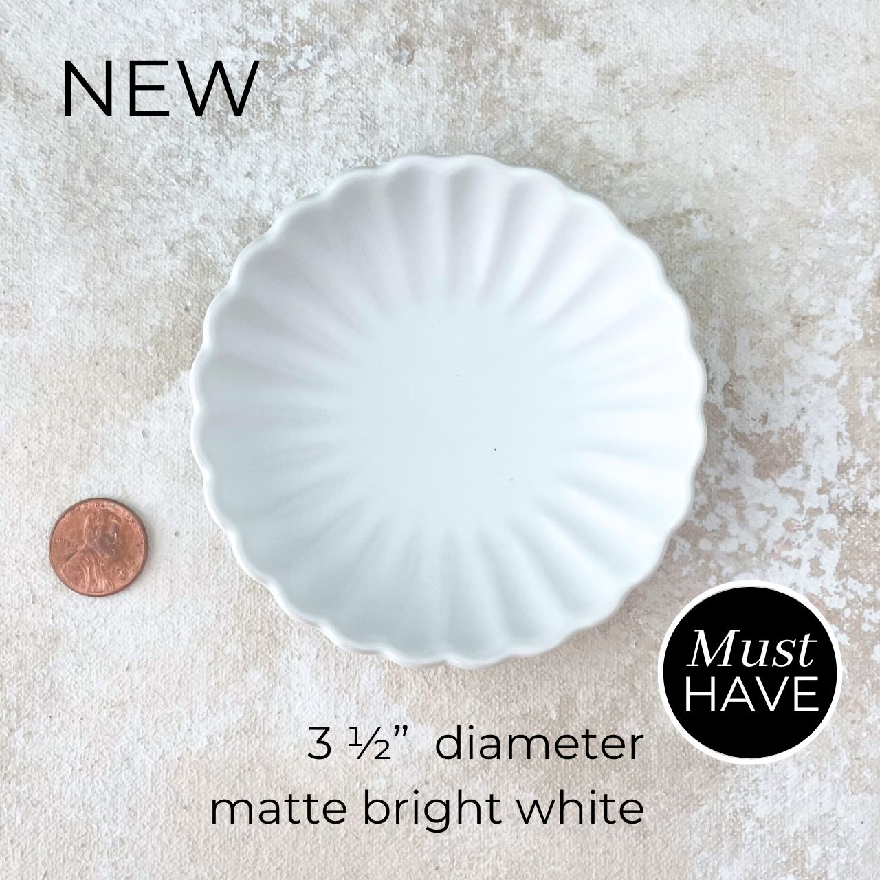 Matte White Ruffled Ring Dish  ~ MUST HAVE