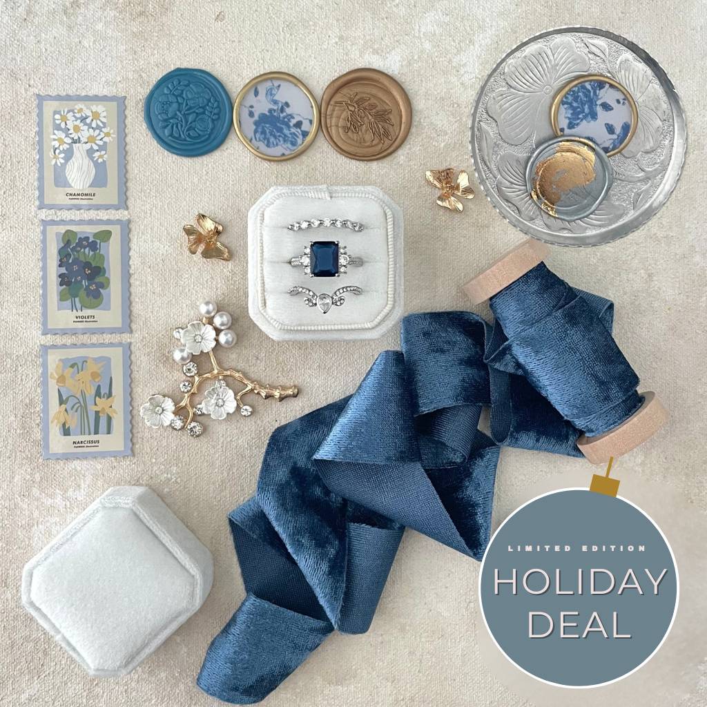 Vintage Blue & White Flatlay Kit ~ 🎄HOLIDAY DEAL 🎄