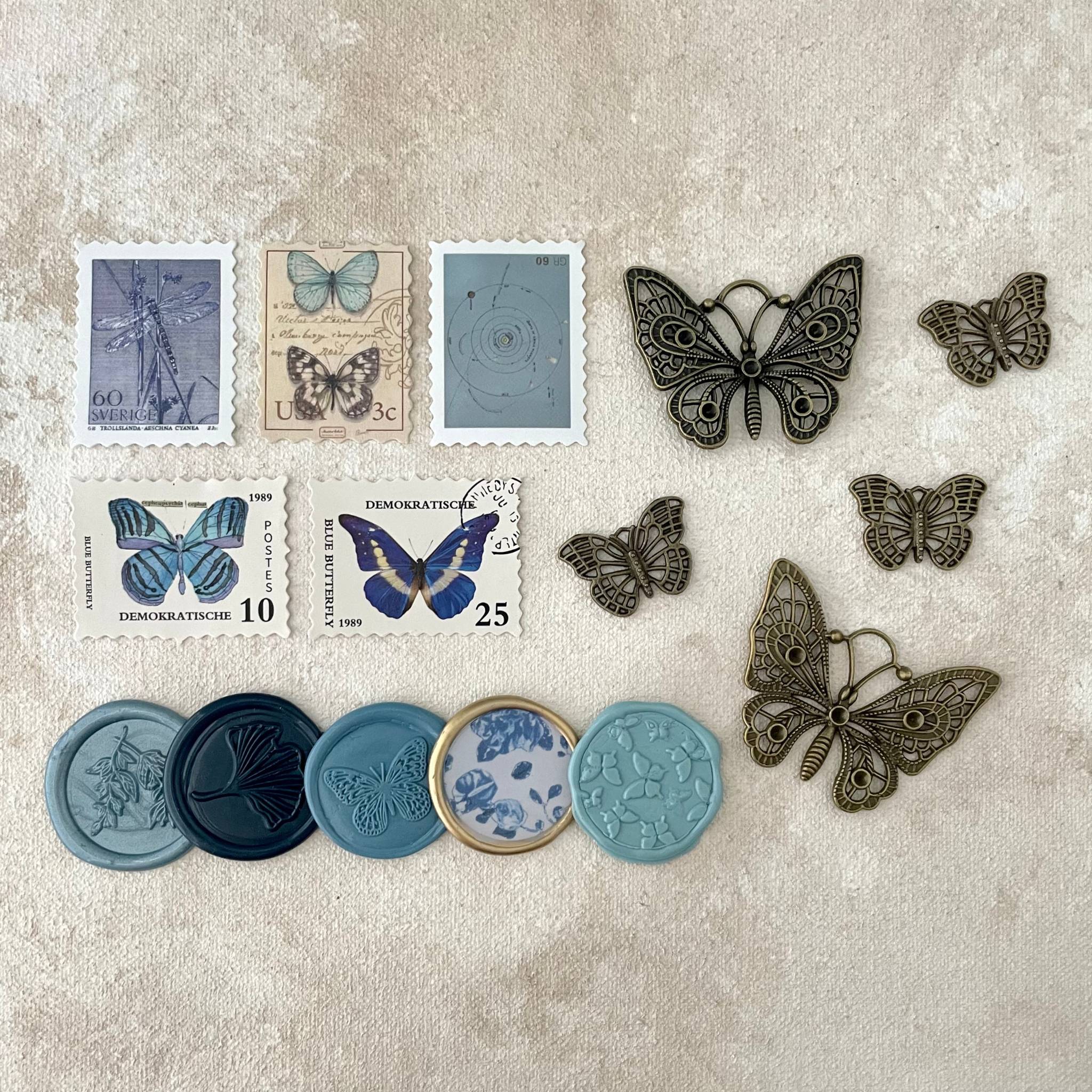 Dusty Blue Butterfly Flatlay Kit ~ 🎄HOLIDAY DEAL 🎄