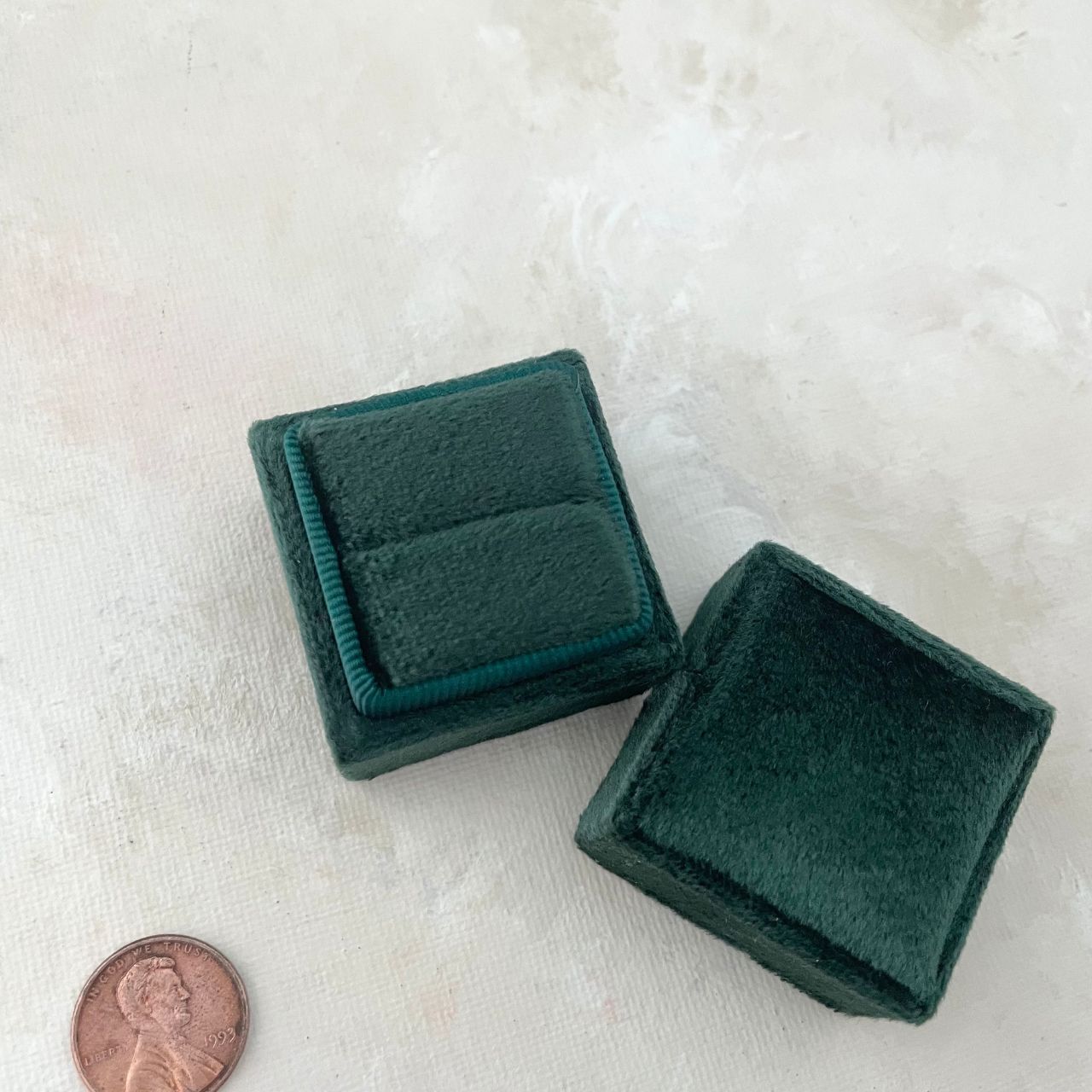 Forest Green Square Ring Box