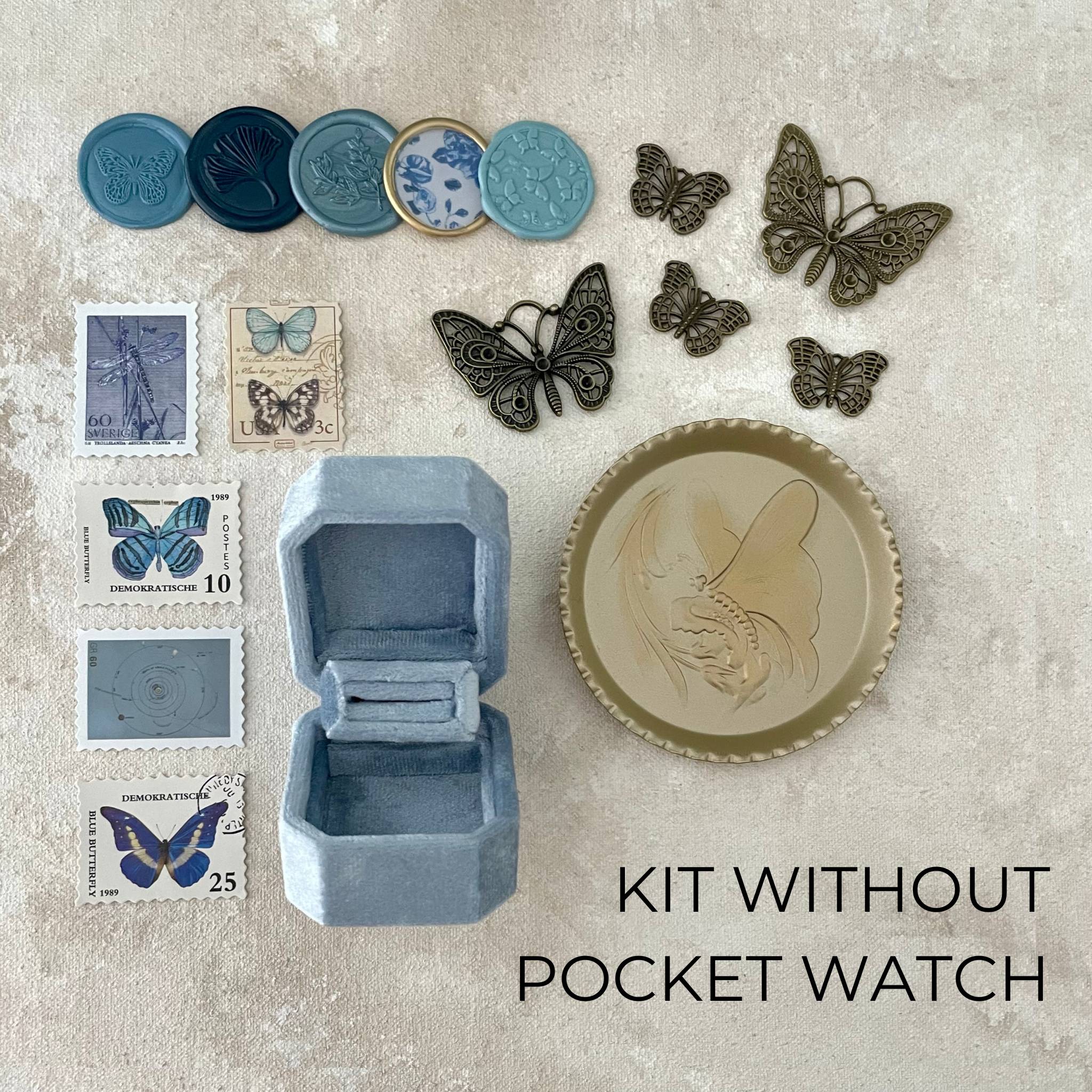 Dusty Blue Butterfly Flatlay Kit ~ 🎄HOLIDAY DEAL 🎄