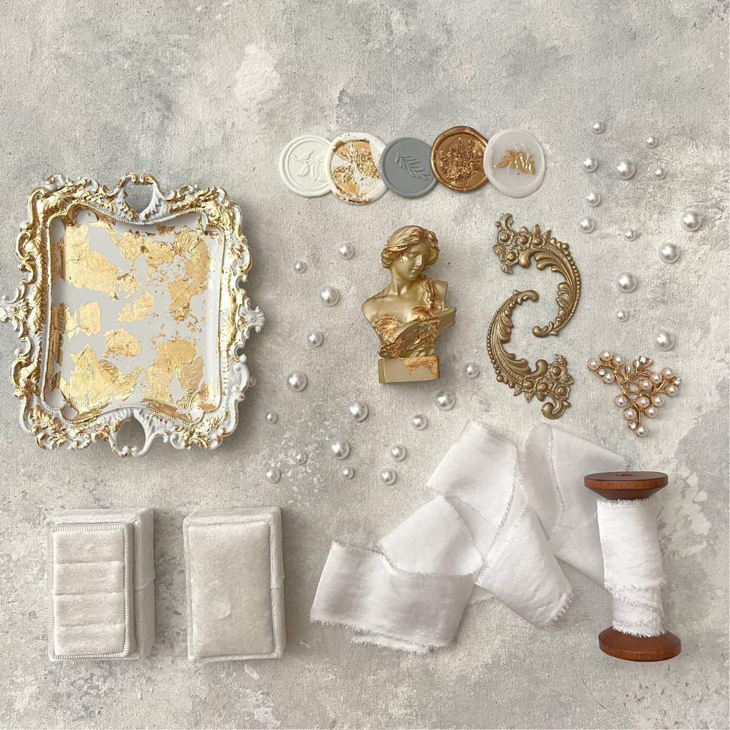 White & Gold Flat Lay Props ~🎄HOLIDAY DEAL 🎄