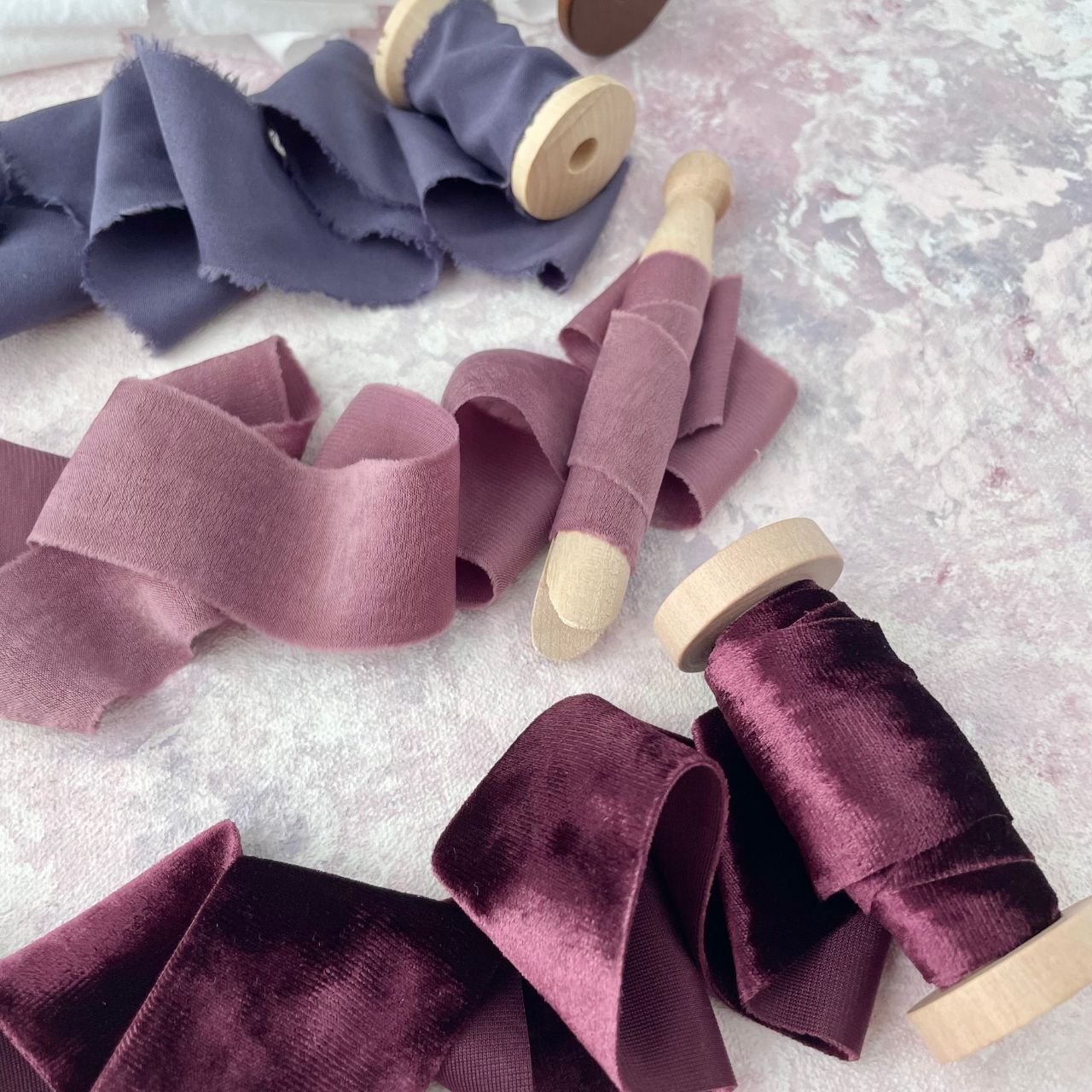 Shades of Mauve Ribbon Flat Lay Kit for Wedding Photographers