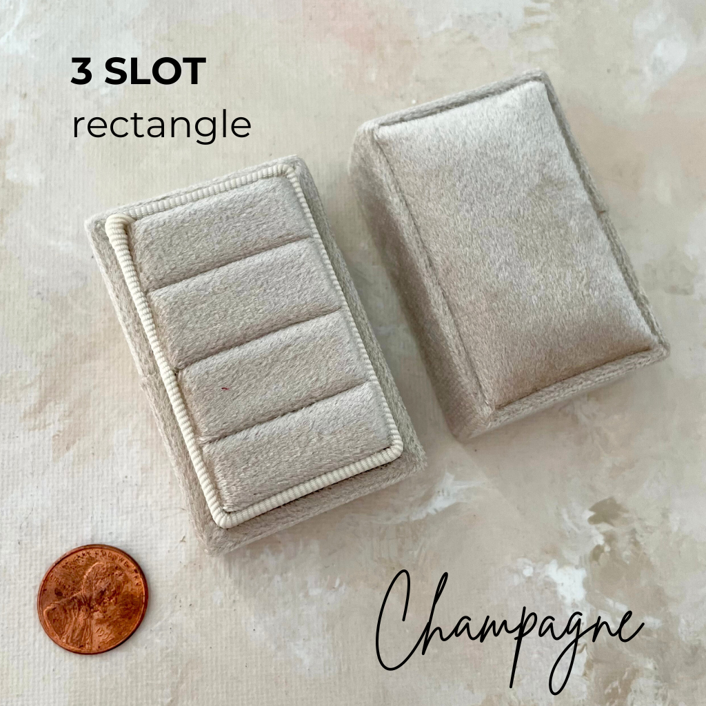 Champagne Triple Ring Box