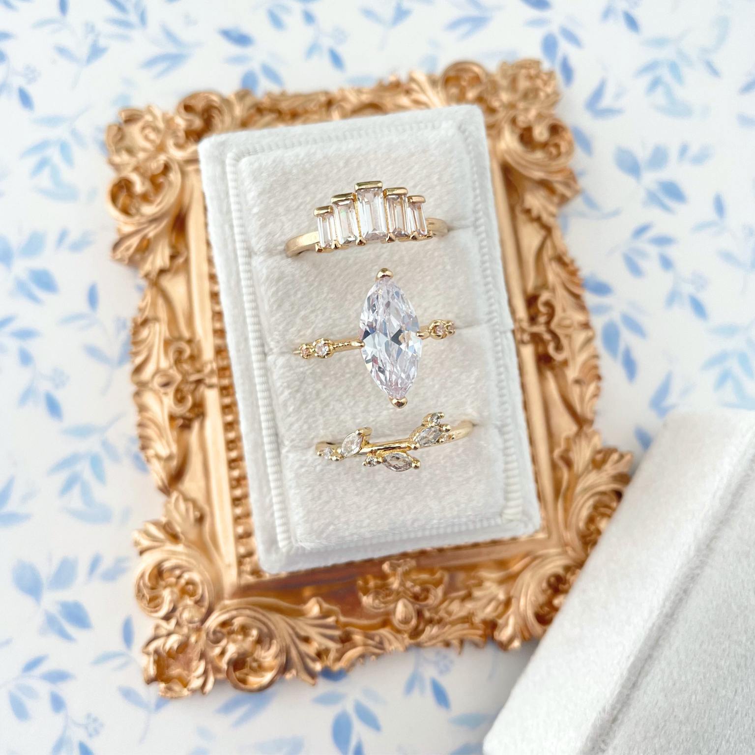 Ring Box 3 Slot WHITE