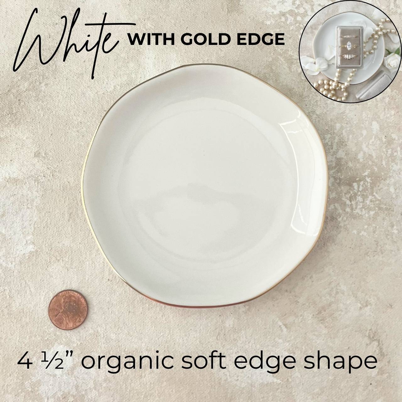 White & Gold Ring Dish  ~ MUST HAVE