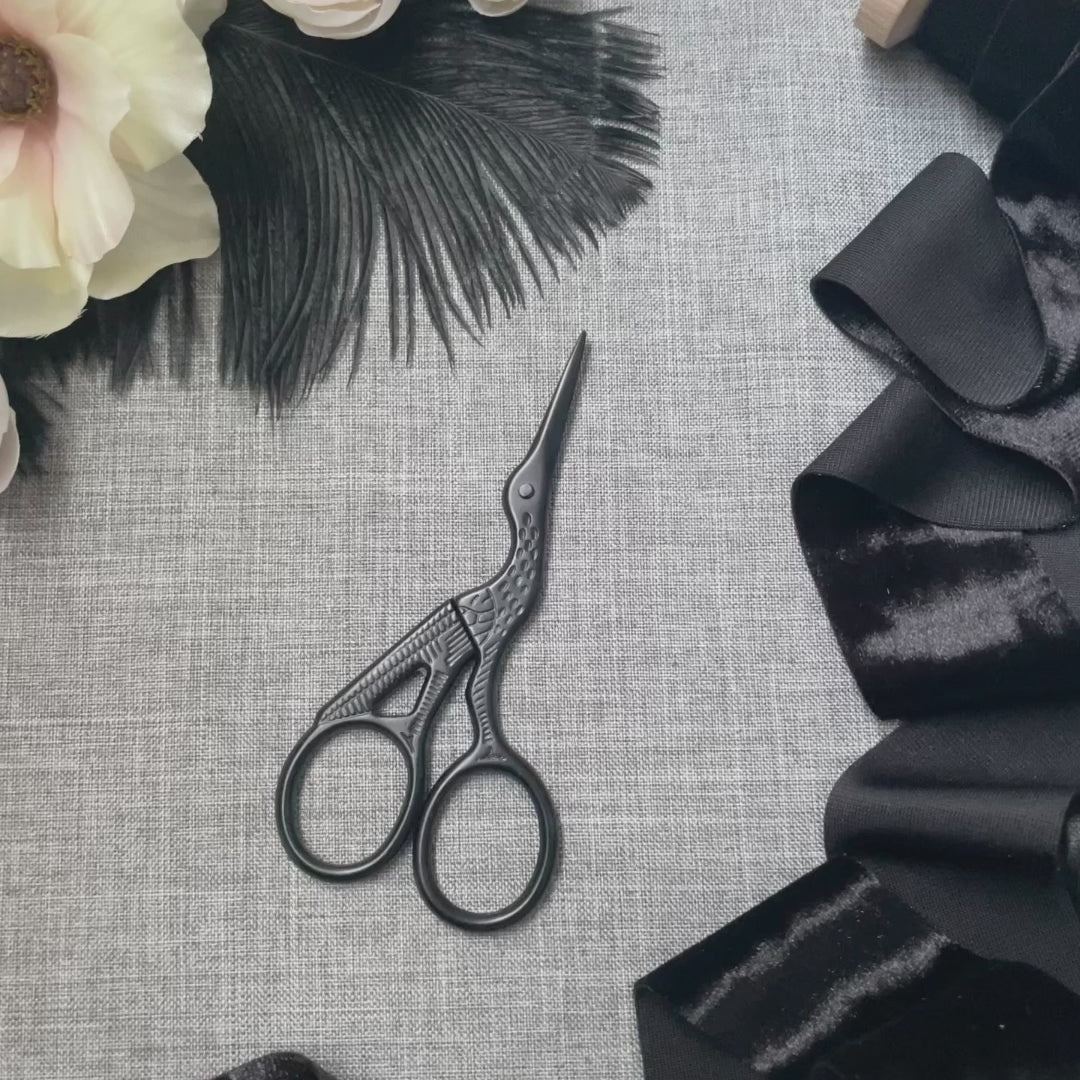 Video of modern black scissors - Wedding Flat lay props from Champagne & GRIT